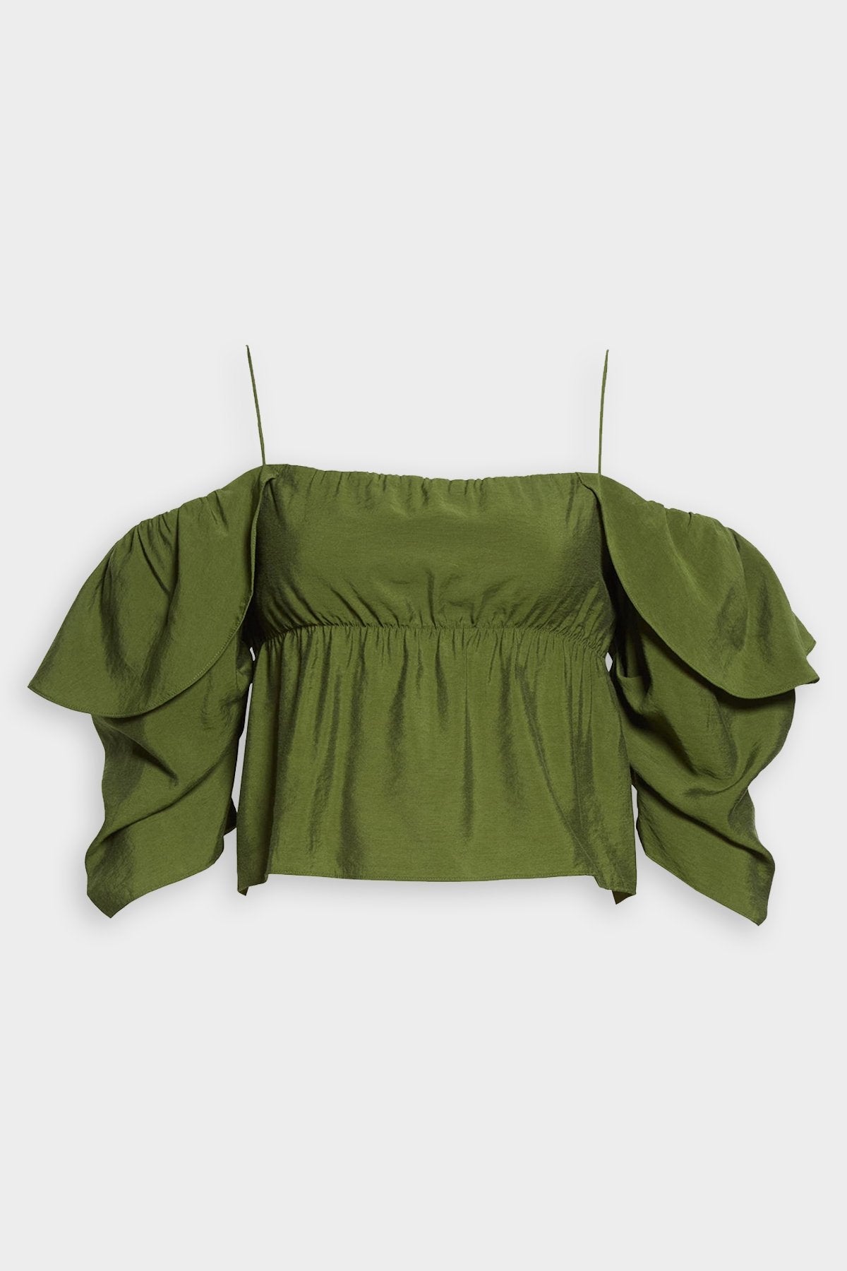 Paneled Long Sleeve Blouse in Herb - shop-olivia.com