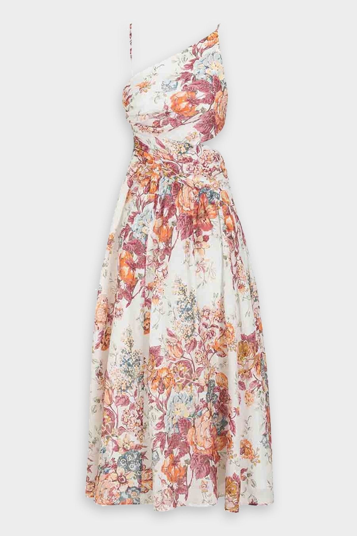 Pattie Asymmetric Dress in Cream Floral - shop-olivia.com