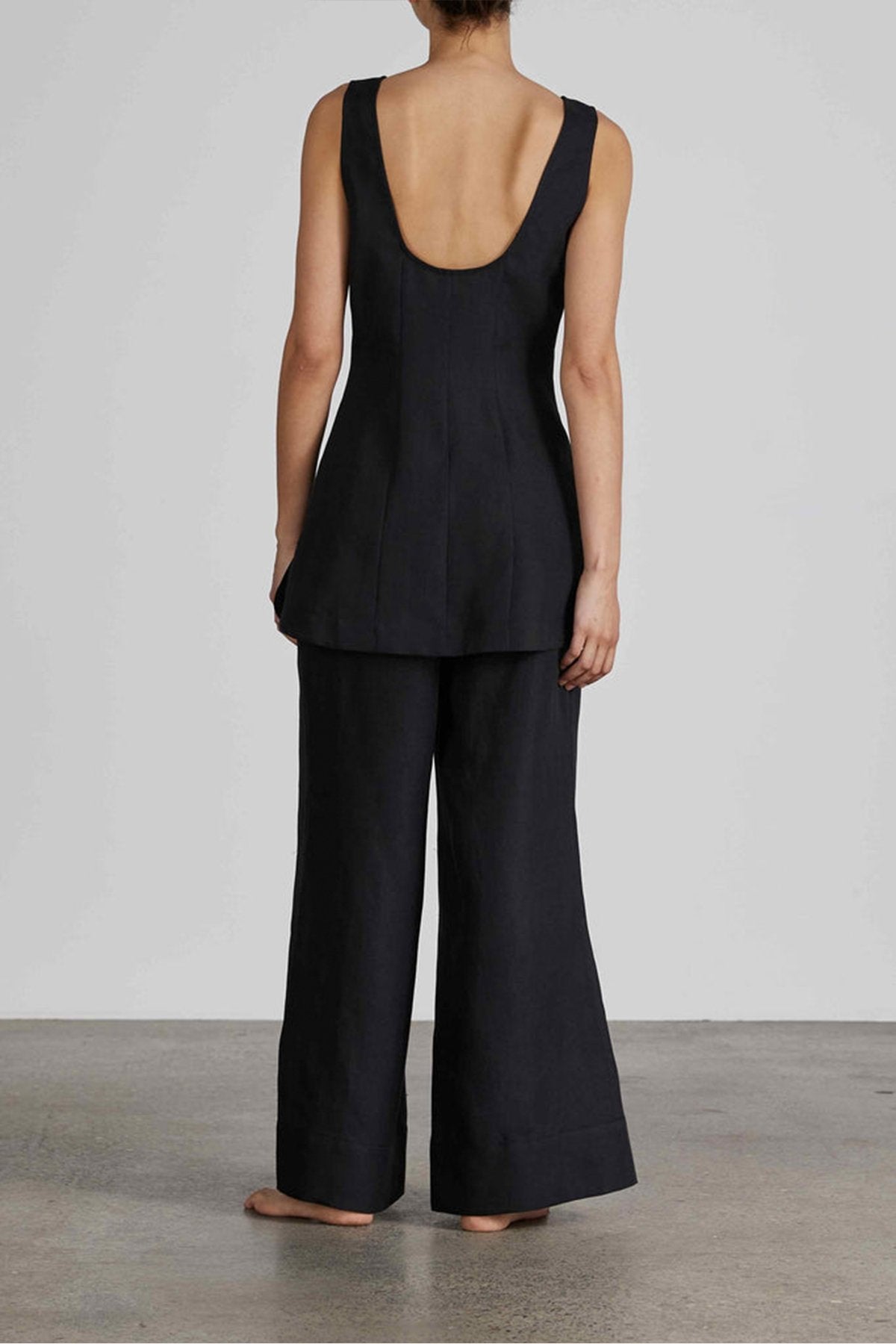 Pemba Organic Linen Mini Dress in Black - shop-olivia.com