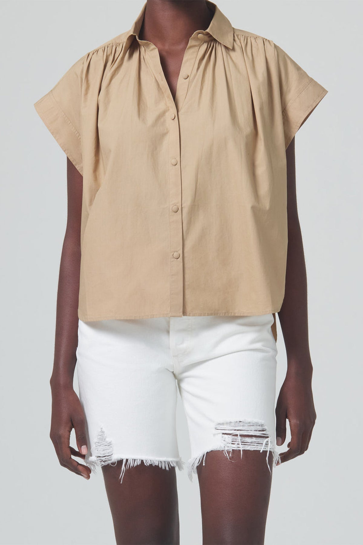 Penny Short Sleeve Blouse in Incense - shop-olivia.com