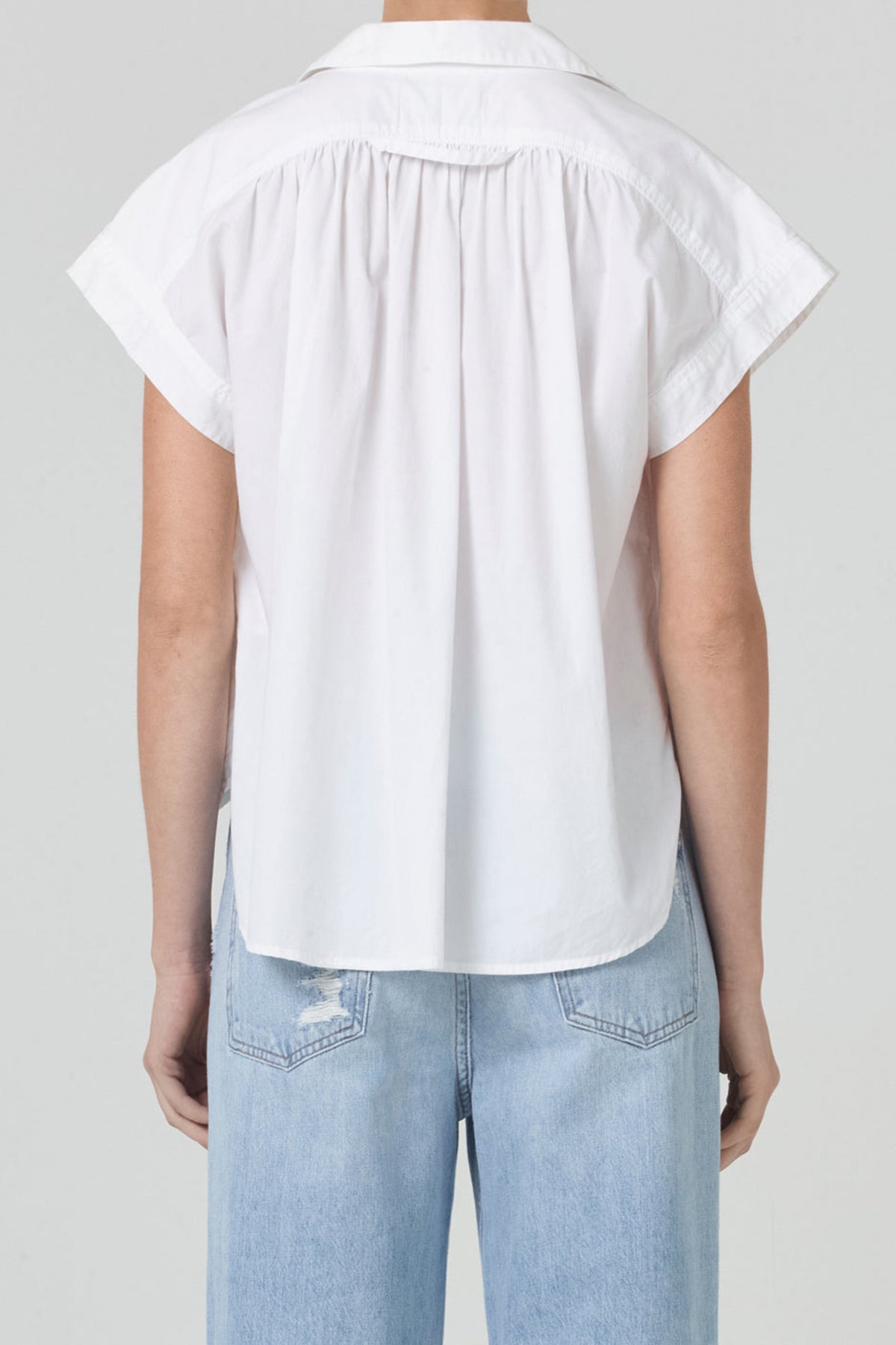 Penny Short Sleeve Blouse in White - shop-olivia.com