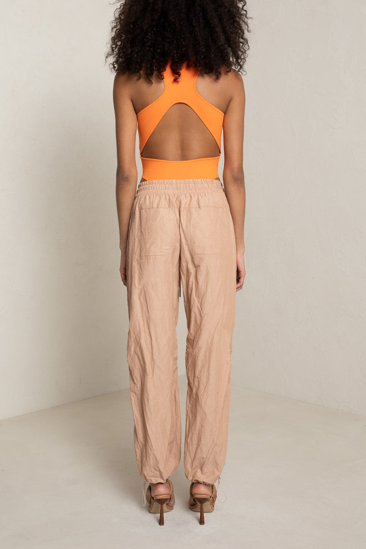 Pierce Knit Bodysuit in Orange Twist - shop-olivia.com