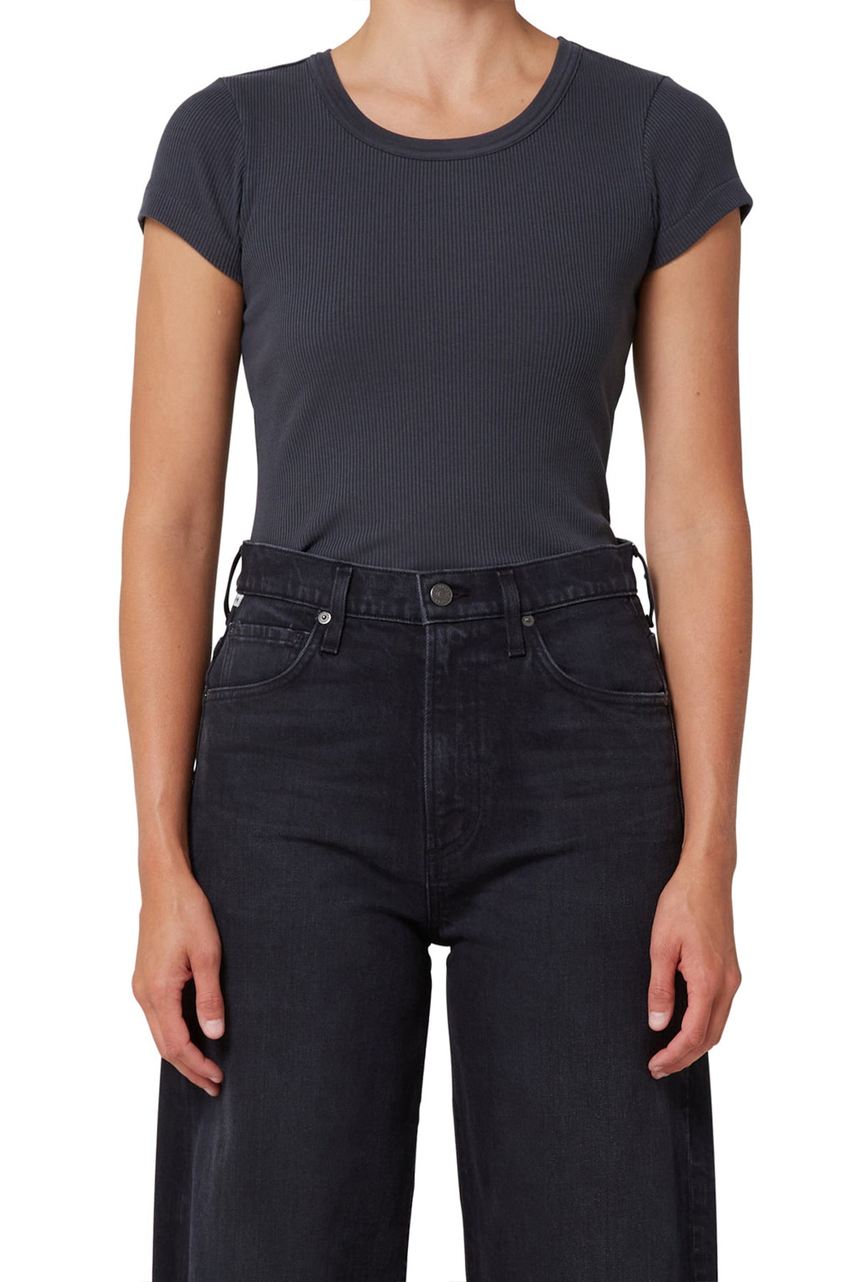 Pierre Tee in Charcoal - shop-olivia.com