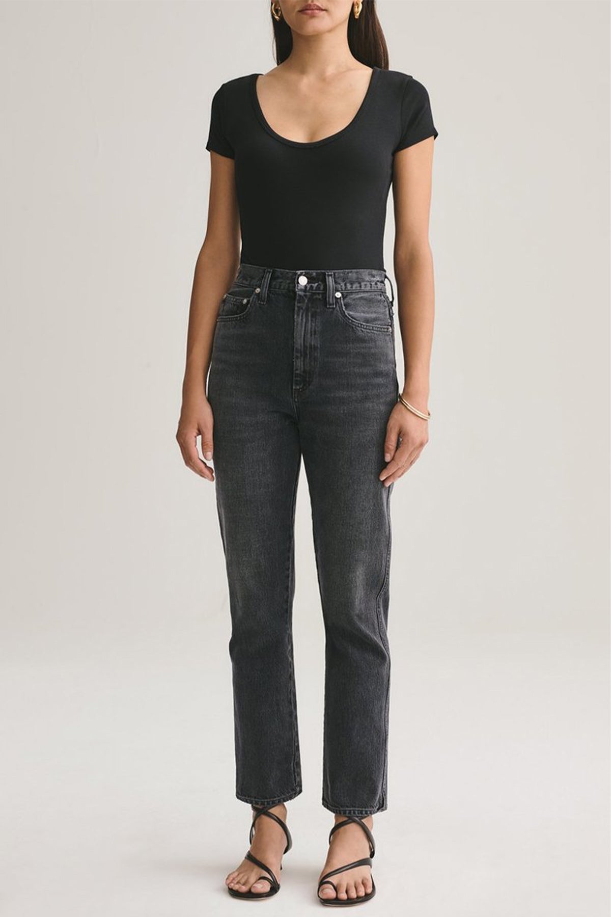 Pinch Waist High Rise Kick Jean