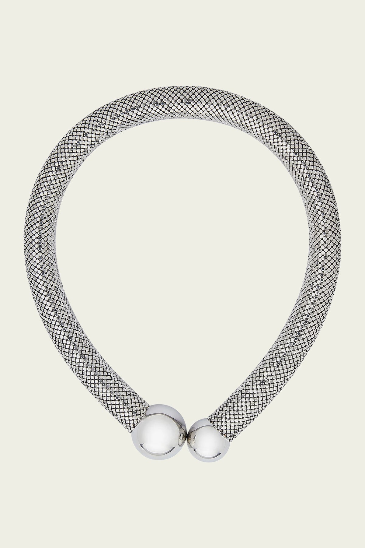 Pixel Chain-Mail Necklace in Silver - shop-olivia.com