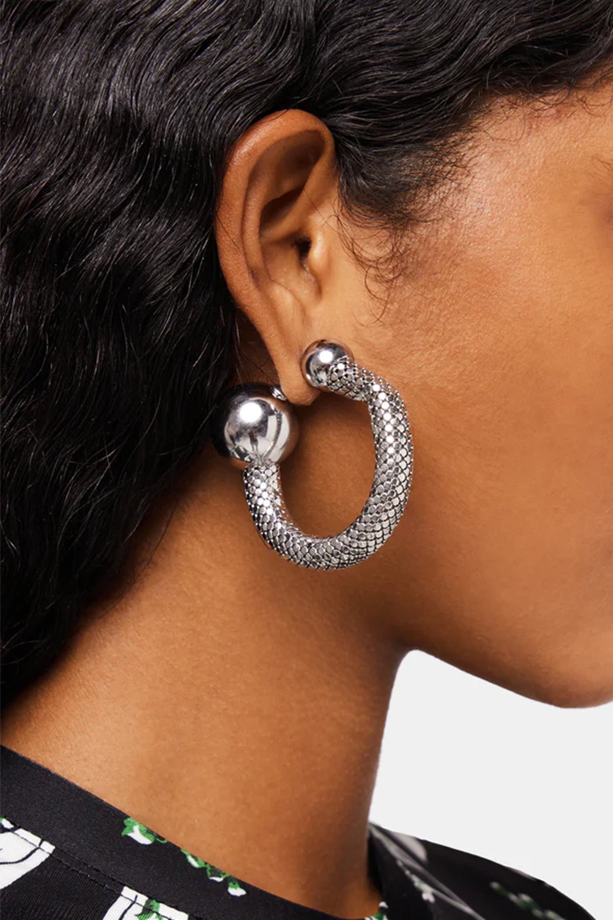 Pixel Hoop Earrings in Silver - shop-olivia.com