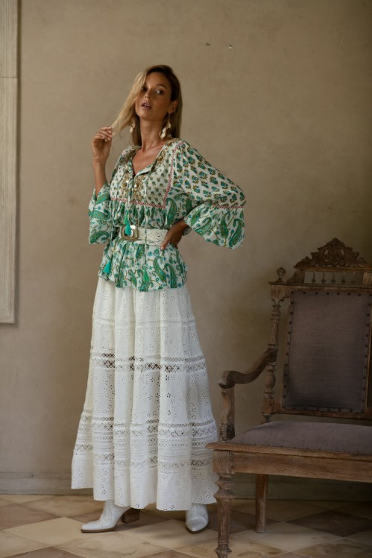 Plumeria Tu Skirt Lace White - shop-olivia.com