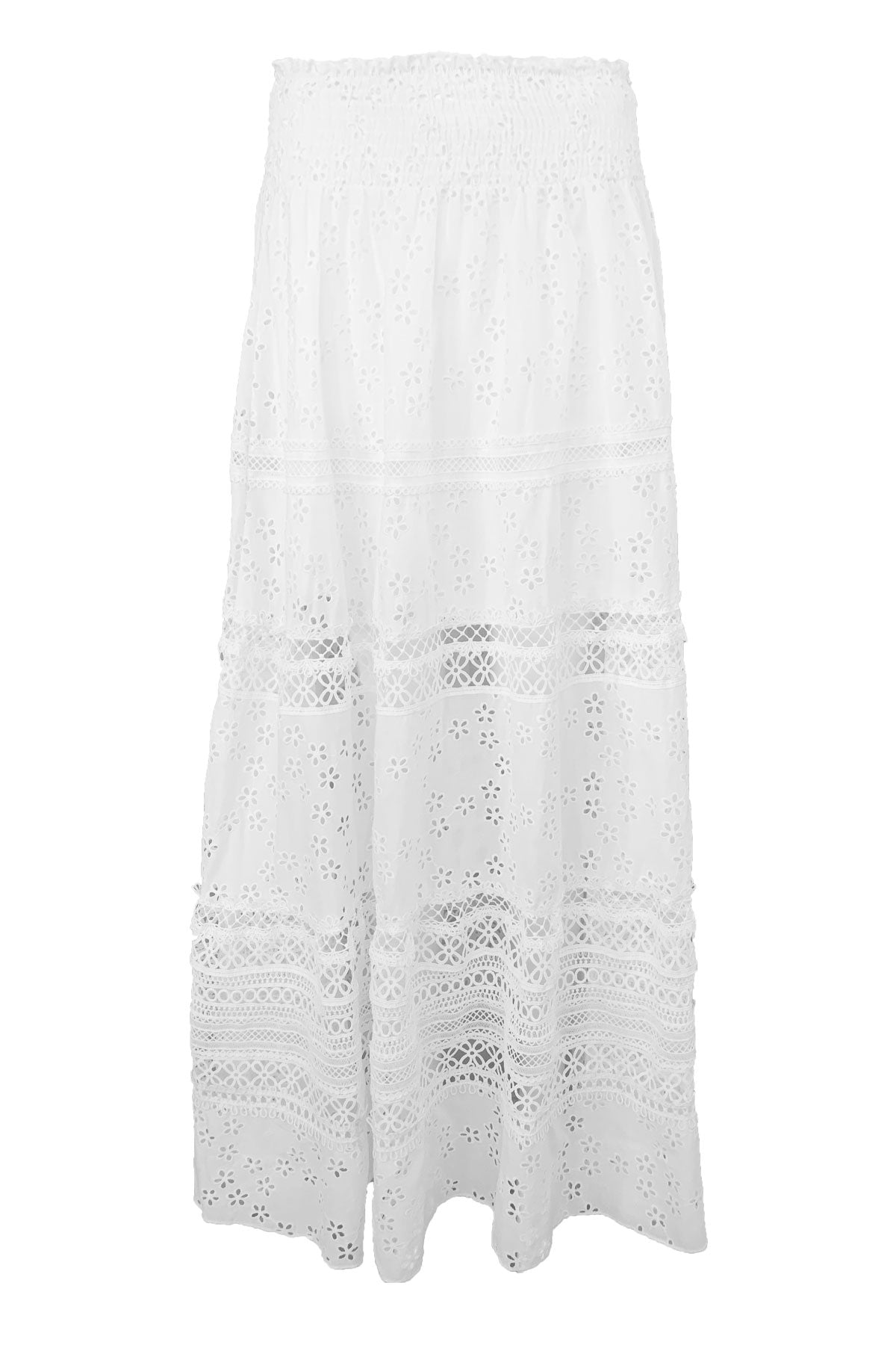 Plumeria Tu Skirt Lace White - shop-olivia.com