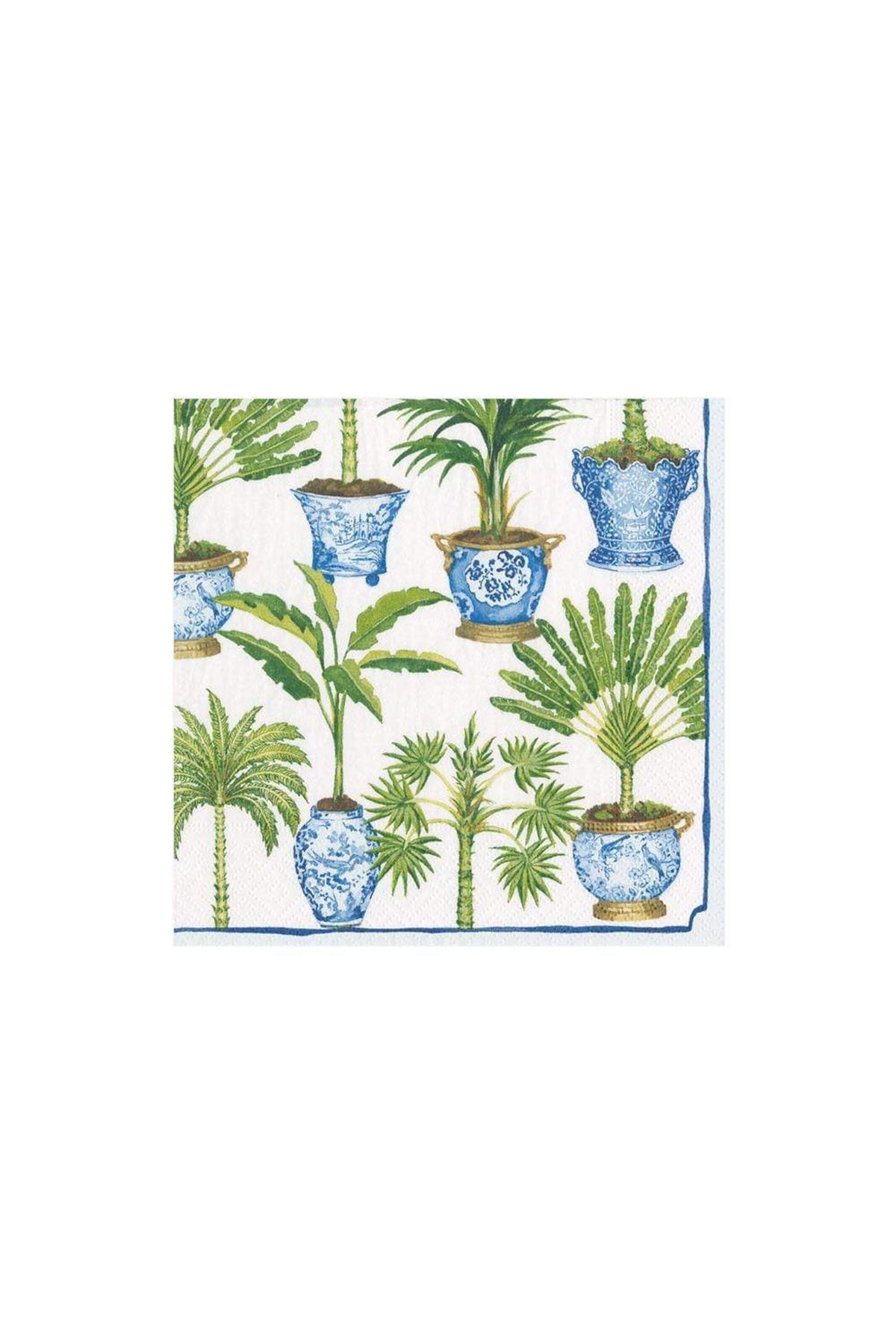 Potted Palms Paper Cocktail Napkins in White - shop-olivia.com