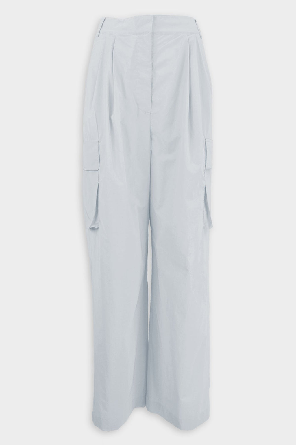 Powder Nylon Pleated Cargo Stella Pant Grey