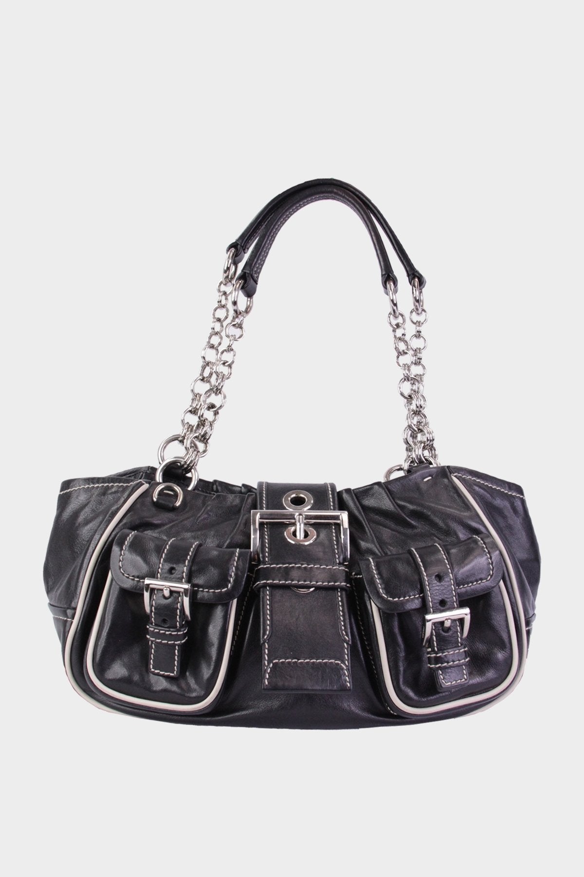 Gorgeous Prada Black Leather Handbag (just re-polished!), Luxury, Bags &  Wallets on Carousell