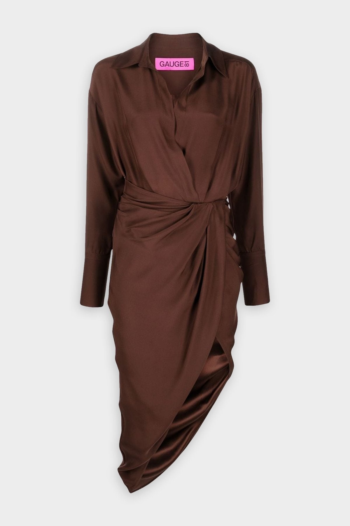 Puno Silk Dress in Brown - shop-olivia.com