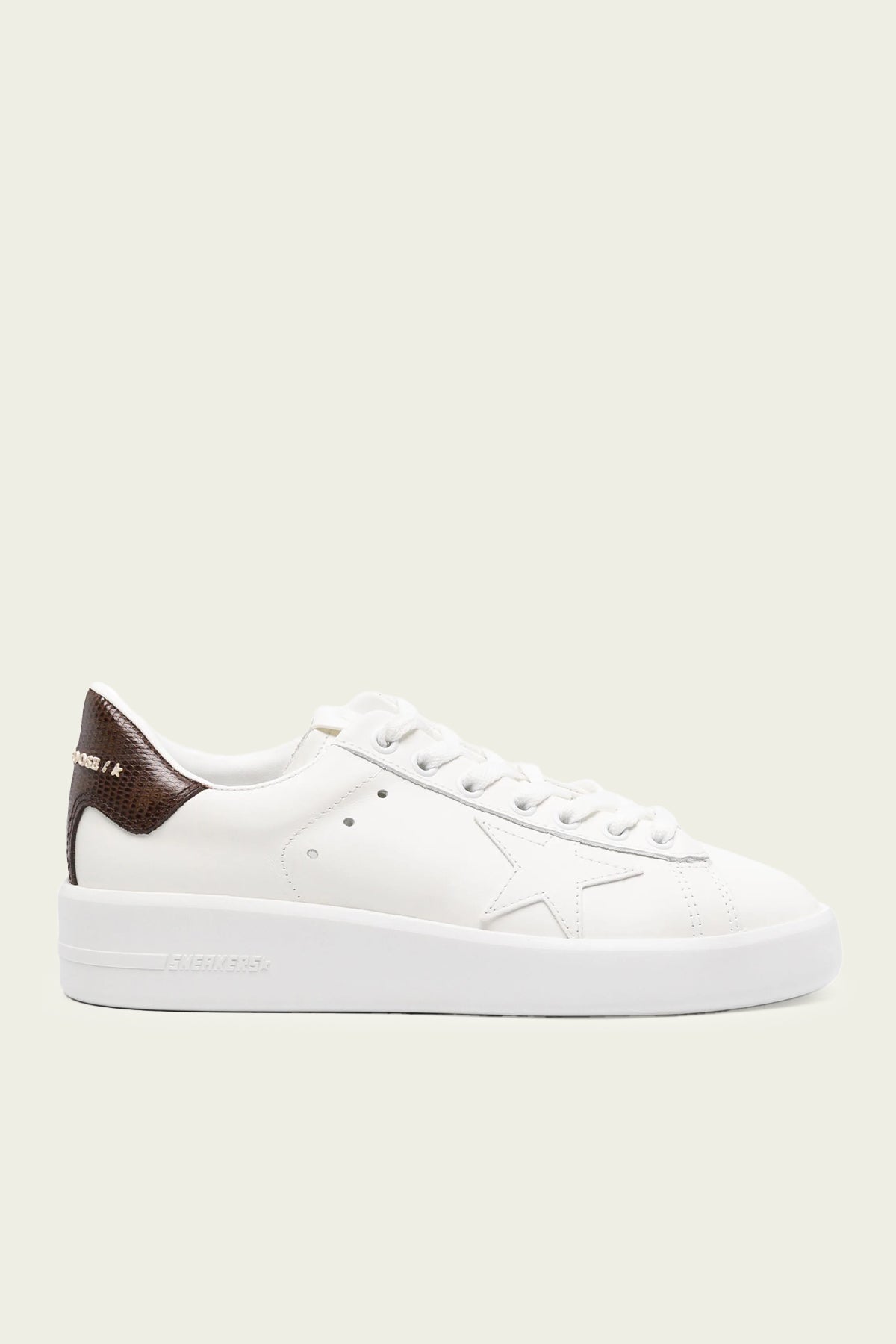 Pure-Star Burgundy Back White Leather Sneaker - shop-olivia.com