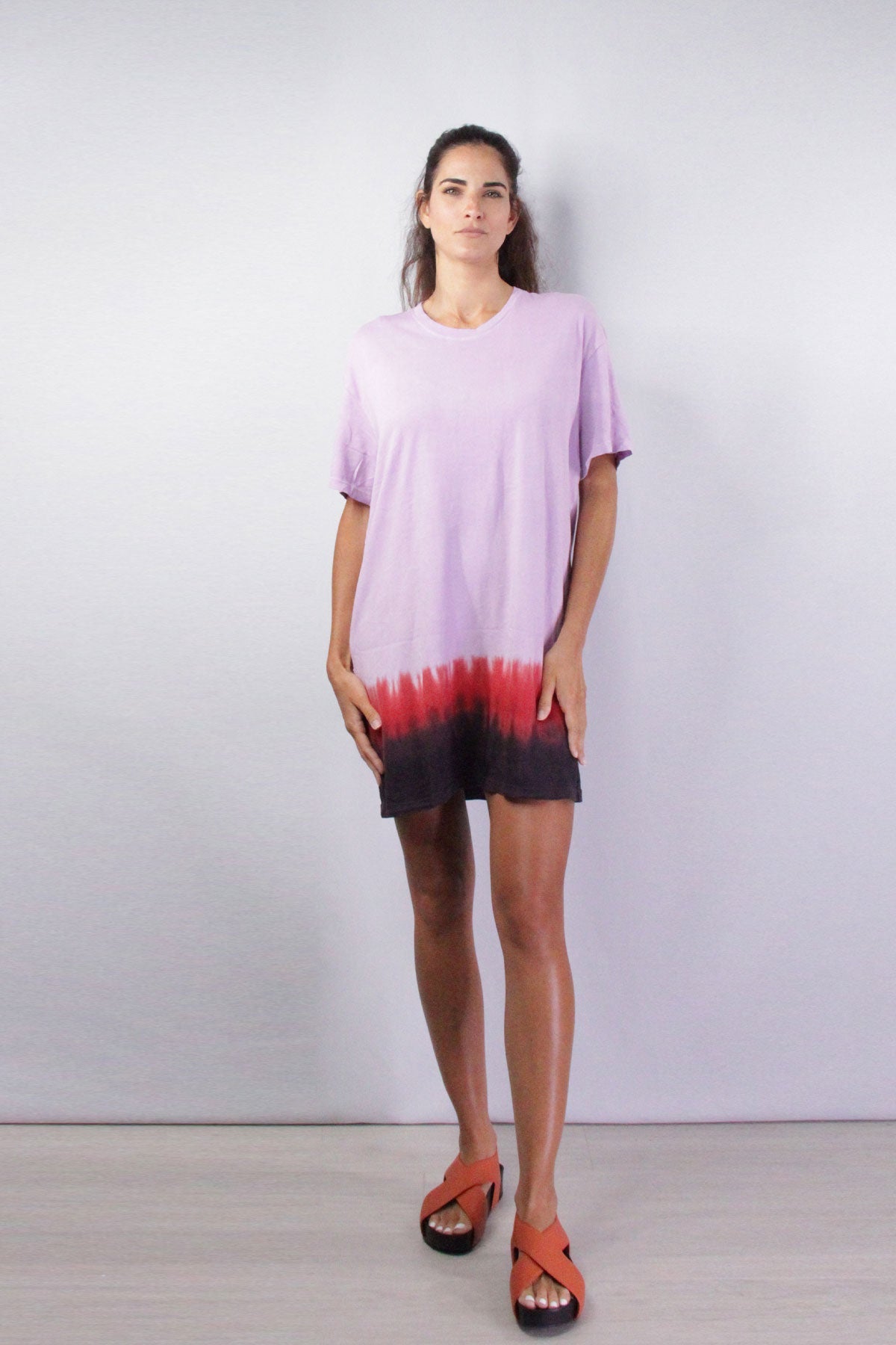 Purple Horizon Jersey T-Shirt Dress - shop-olivia.com