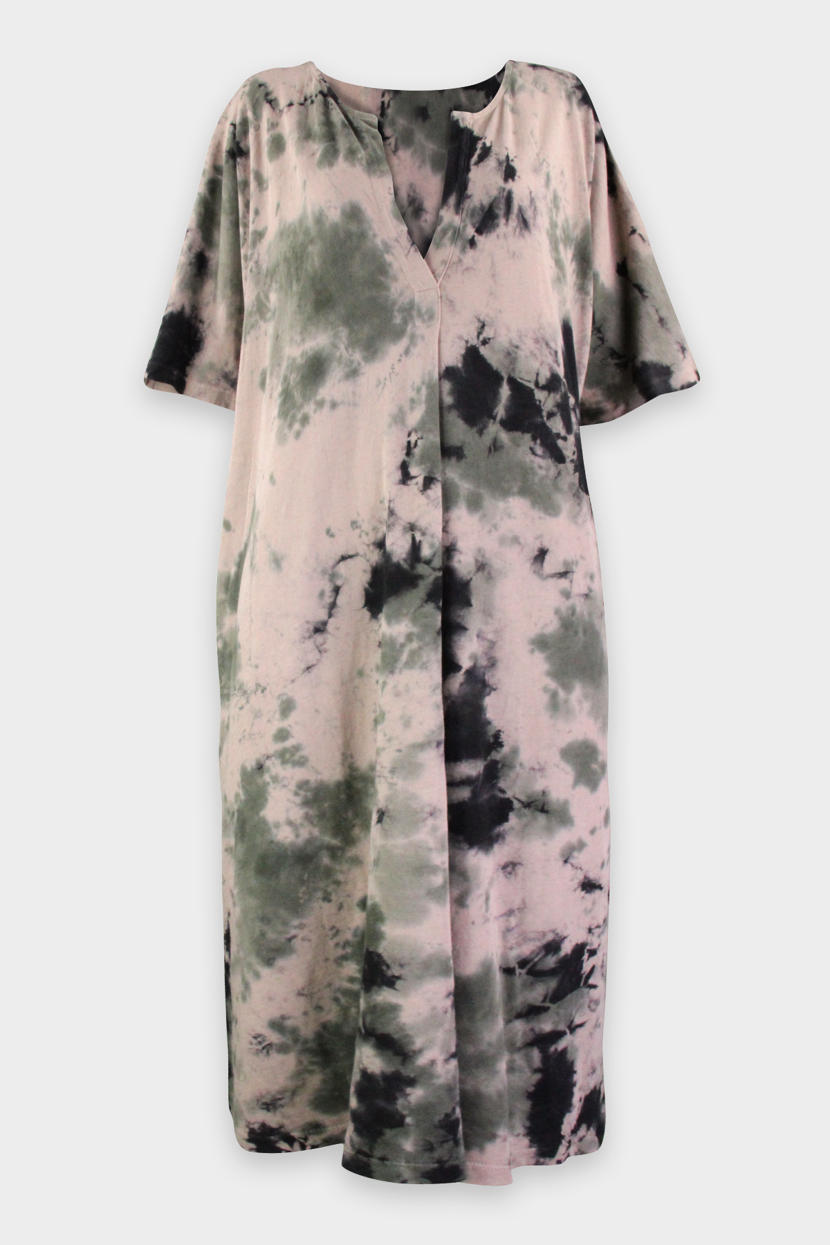Henley Dress in Army Calico