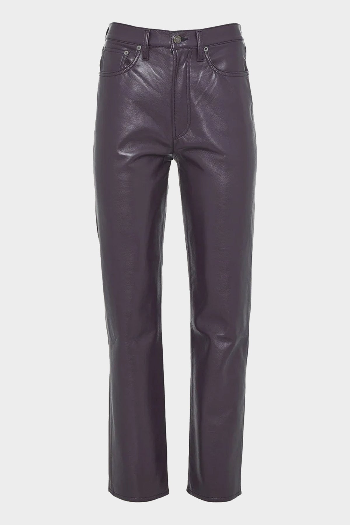 Recycled Leather 90's Pinch Waist Jean in Night Shade - shop-olivia.com