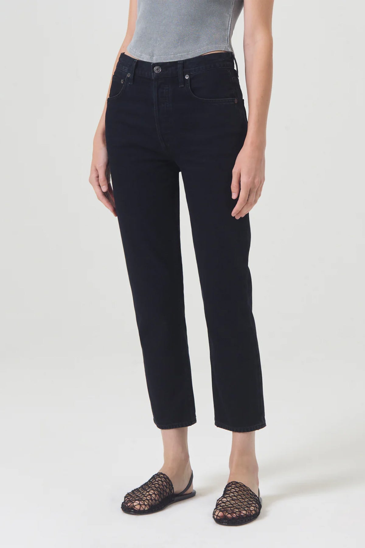 Riley Hise Rise Straight Crop in Crushed - shop-olivia.com