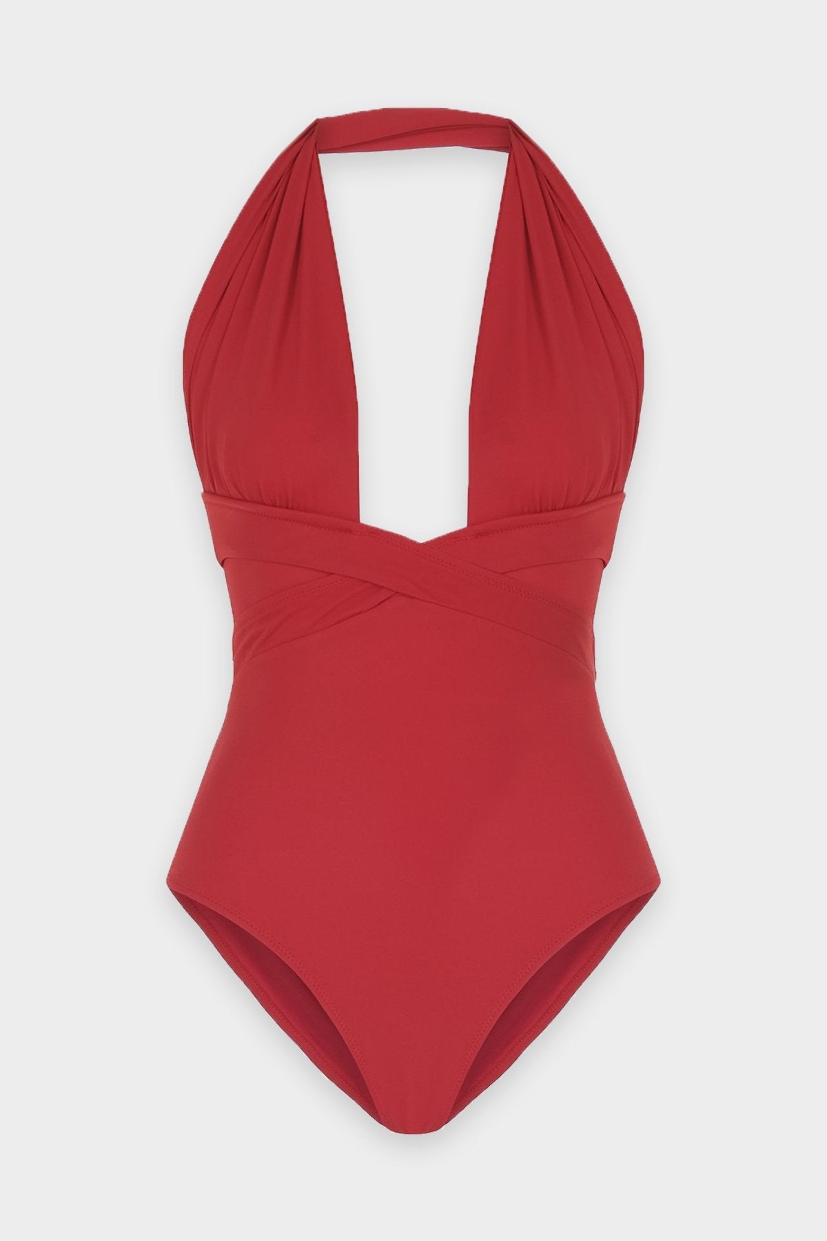 Roman Plunge Swimsuit in Red - shop-olivia.com