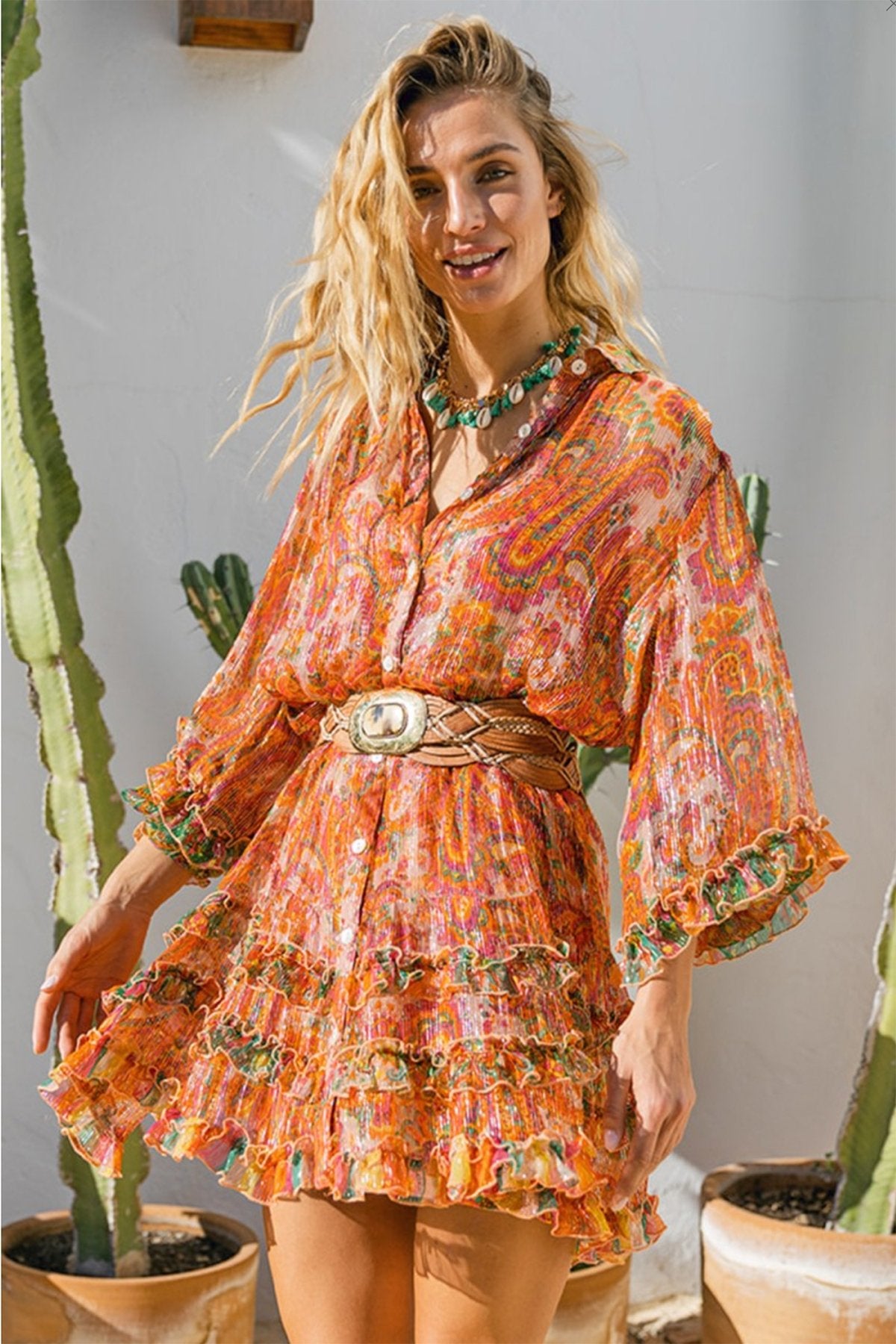 Romi Dress in Peach - shop-olivia.com