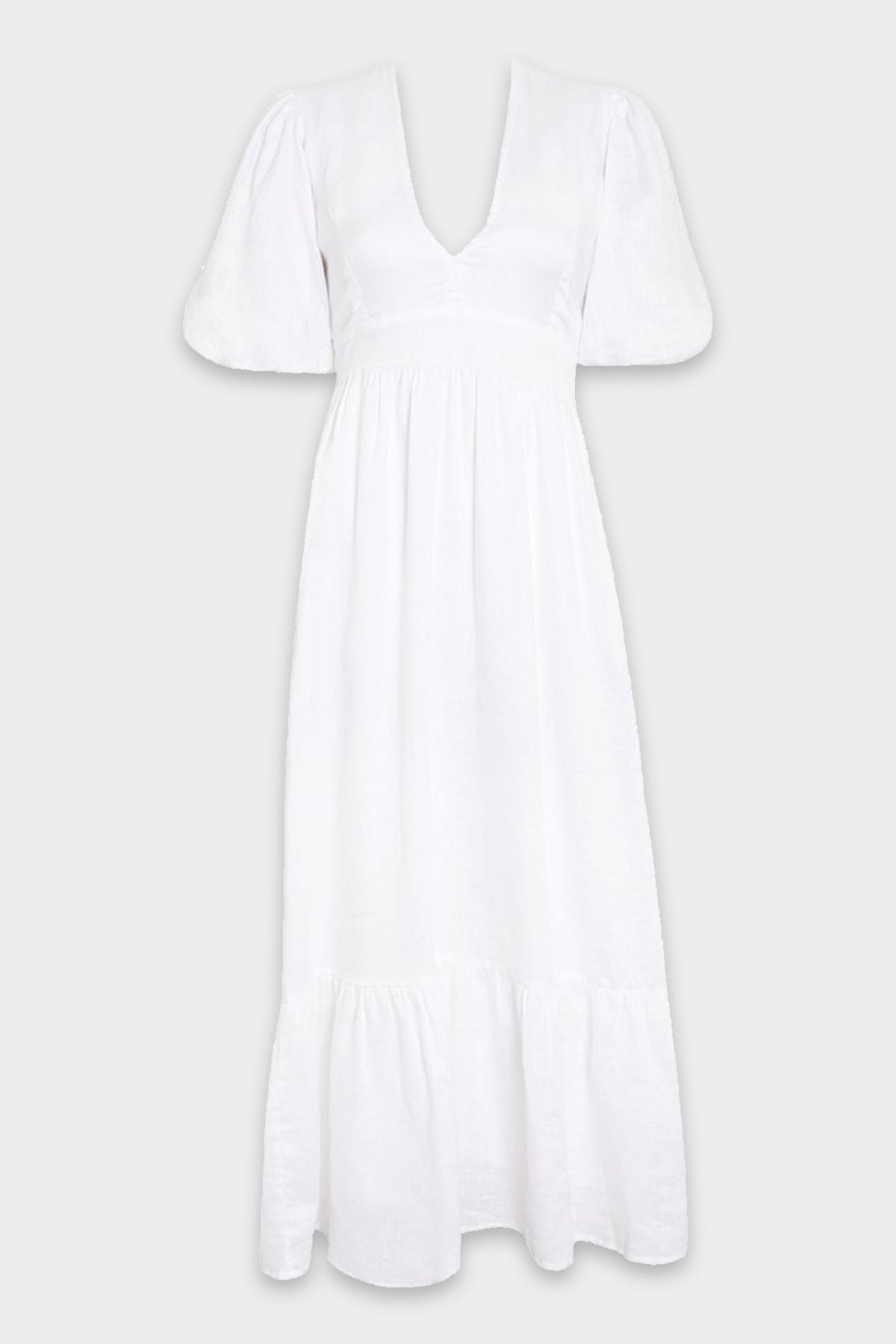 Romilla Midi Dress in Plain White - shop-olivia.com