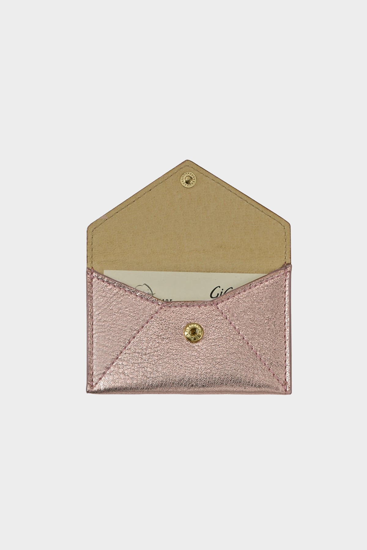 Rose Gold Metallic Goatskin Mini Envelope - shop-olivia.com
