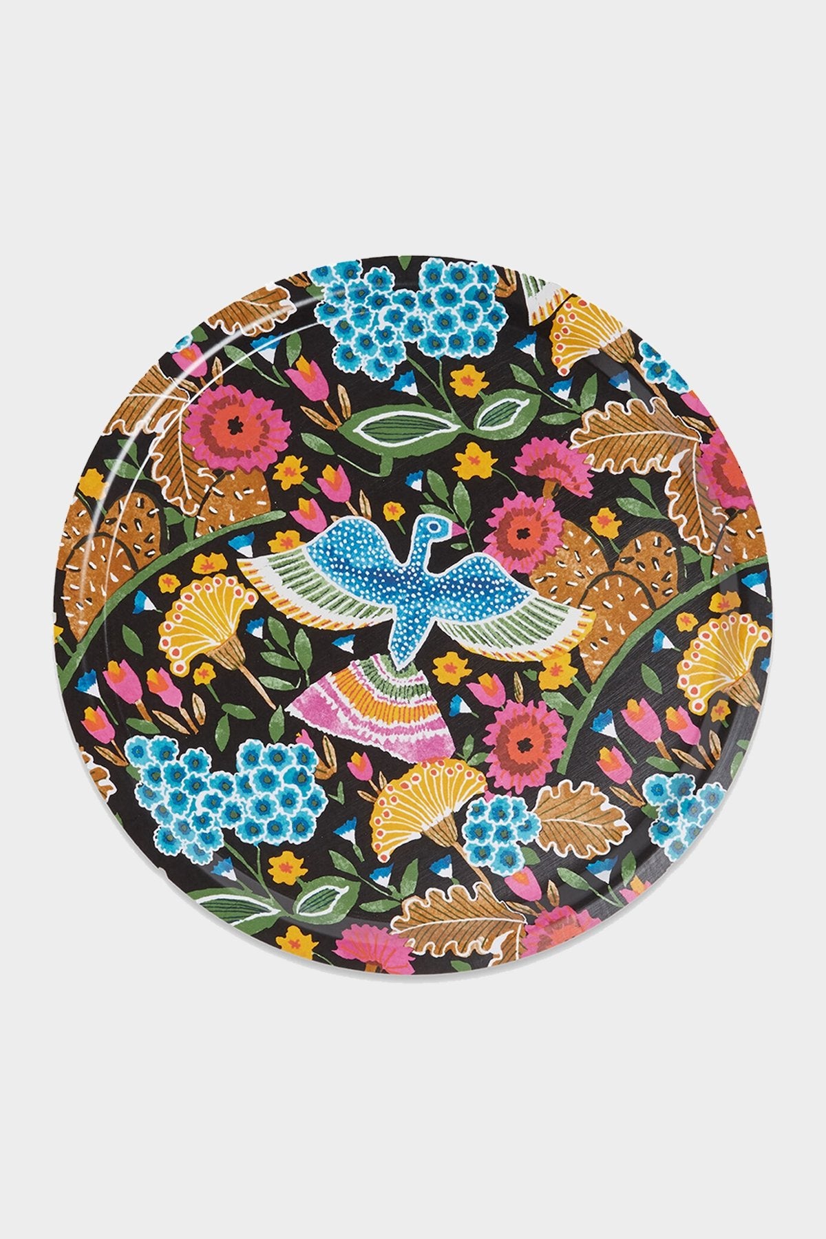 Round Printed Tray in Colombo Nero - shop-olivia.com