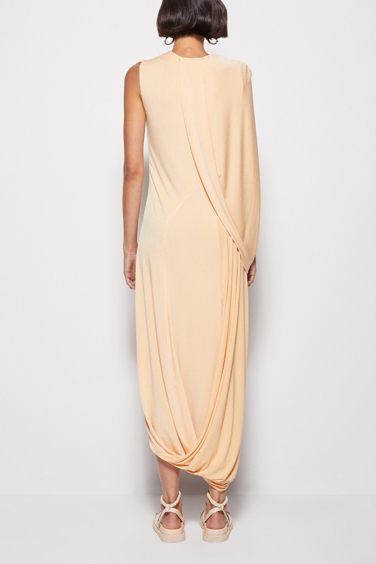 Roxi Draped Jersey Dress in Rattan - shop-olivia.com