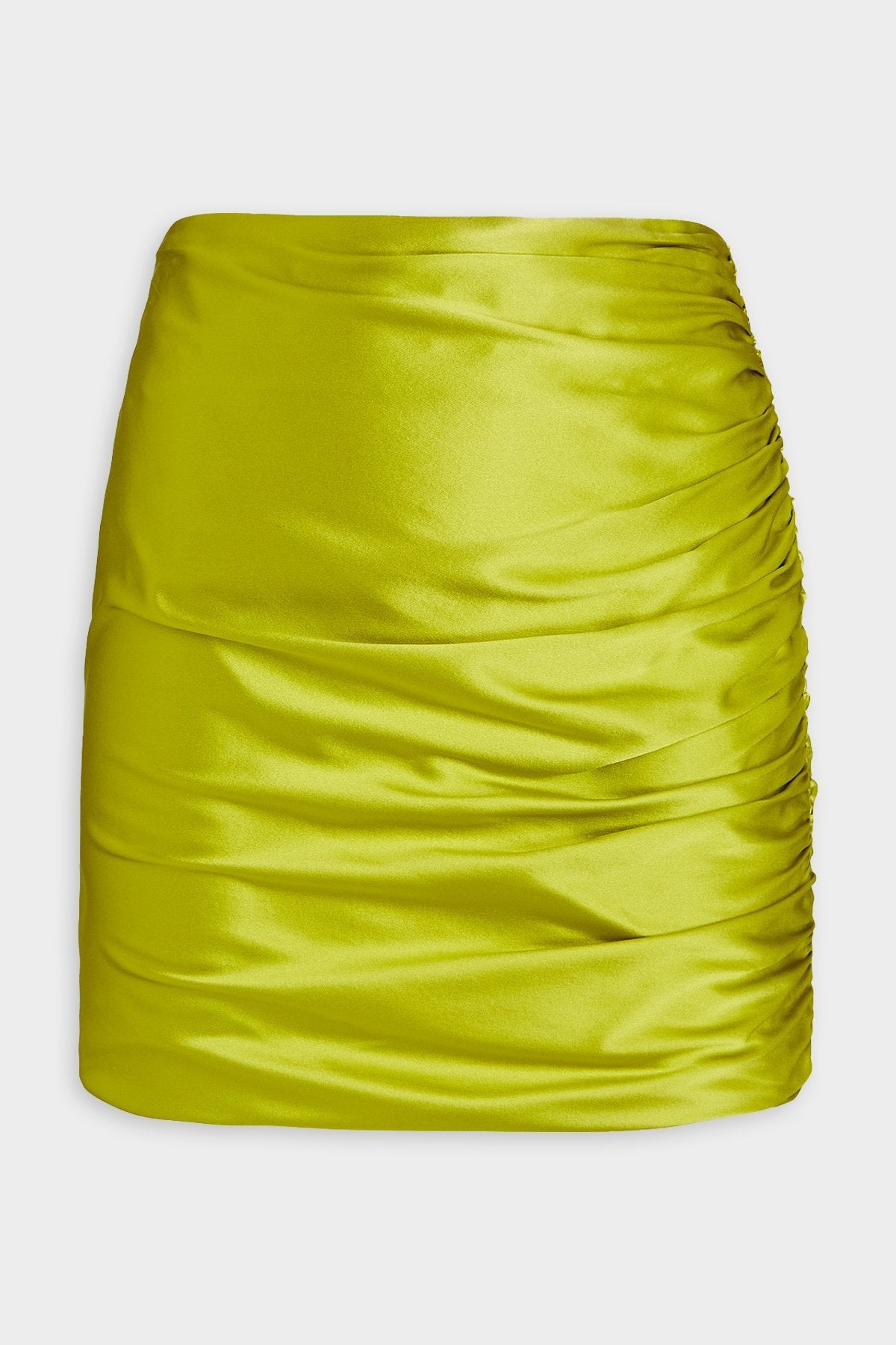 Ruched Mini Skirt in Acid - shop-olivia.com