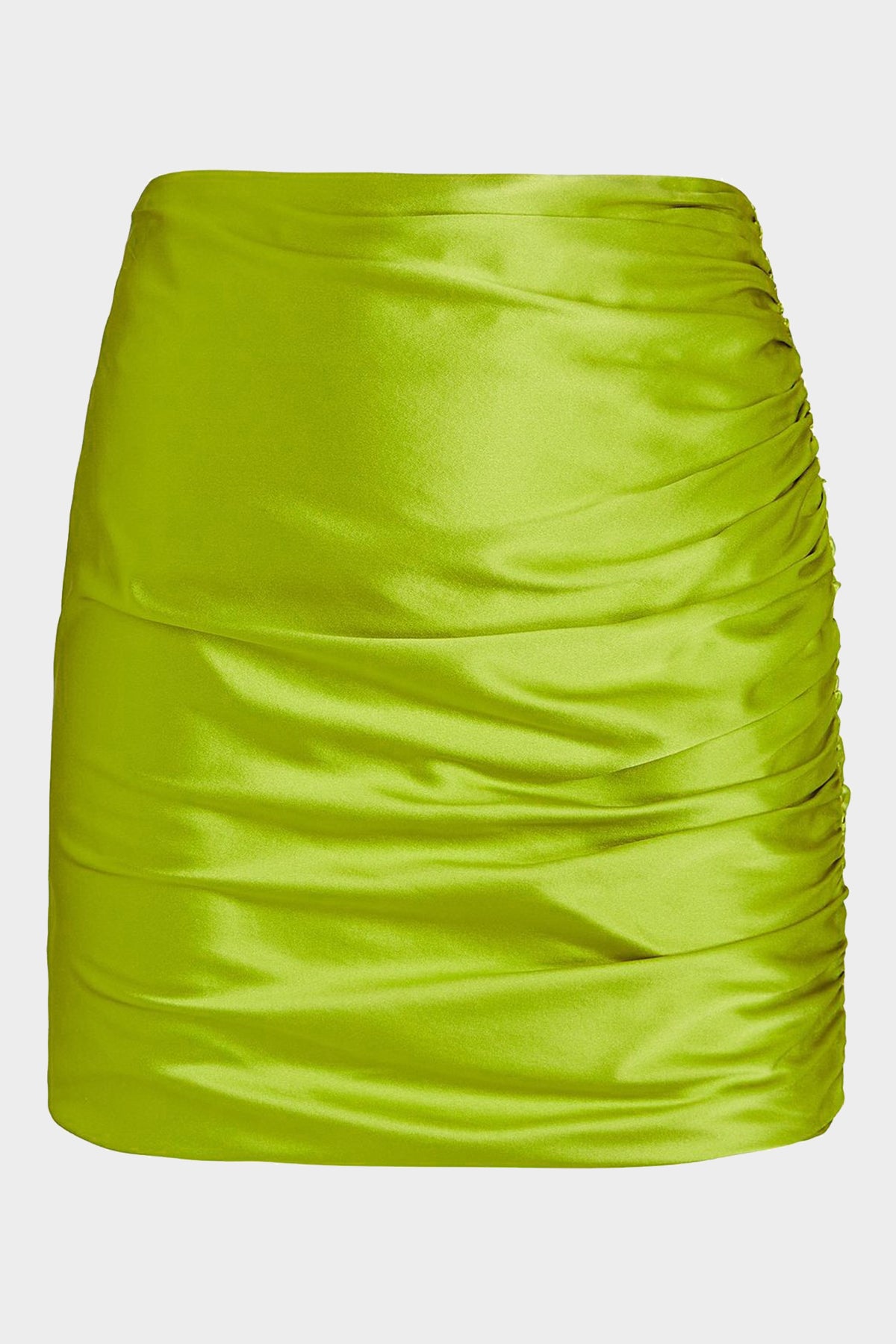 Ruched Mini Skirt in Clover - shop-olivia.com