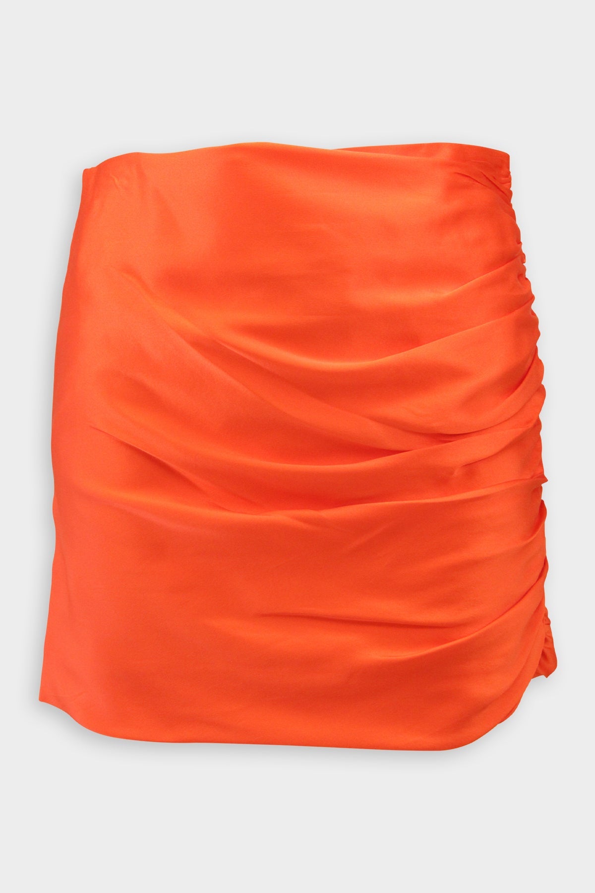 Ruched Mini Skirt in Orange