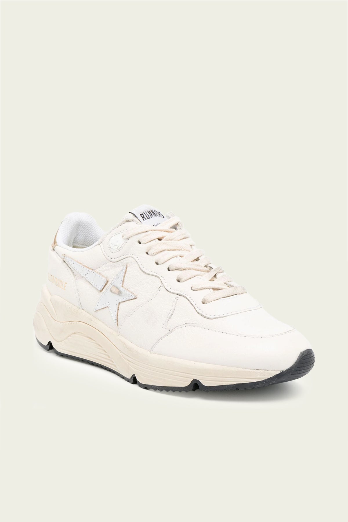 Running White Silver Nappa Leather Sneaker - shop-olivia.com