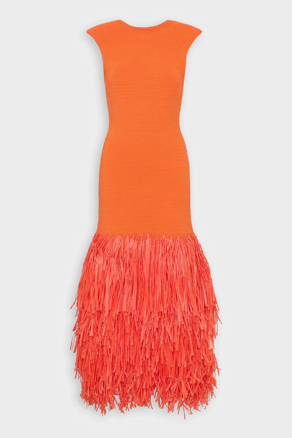 Rushes Raffia Knit Midi Dress in Orange - shop-olivia.com