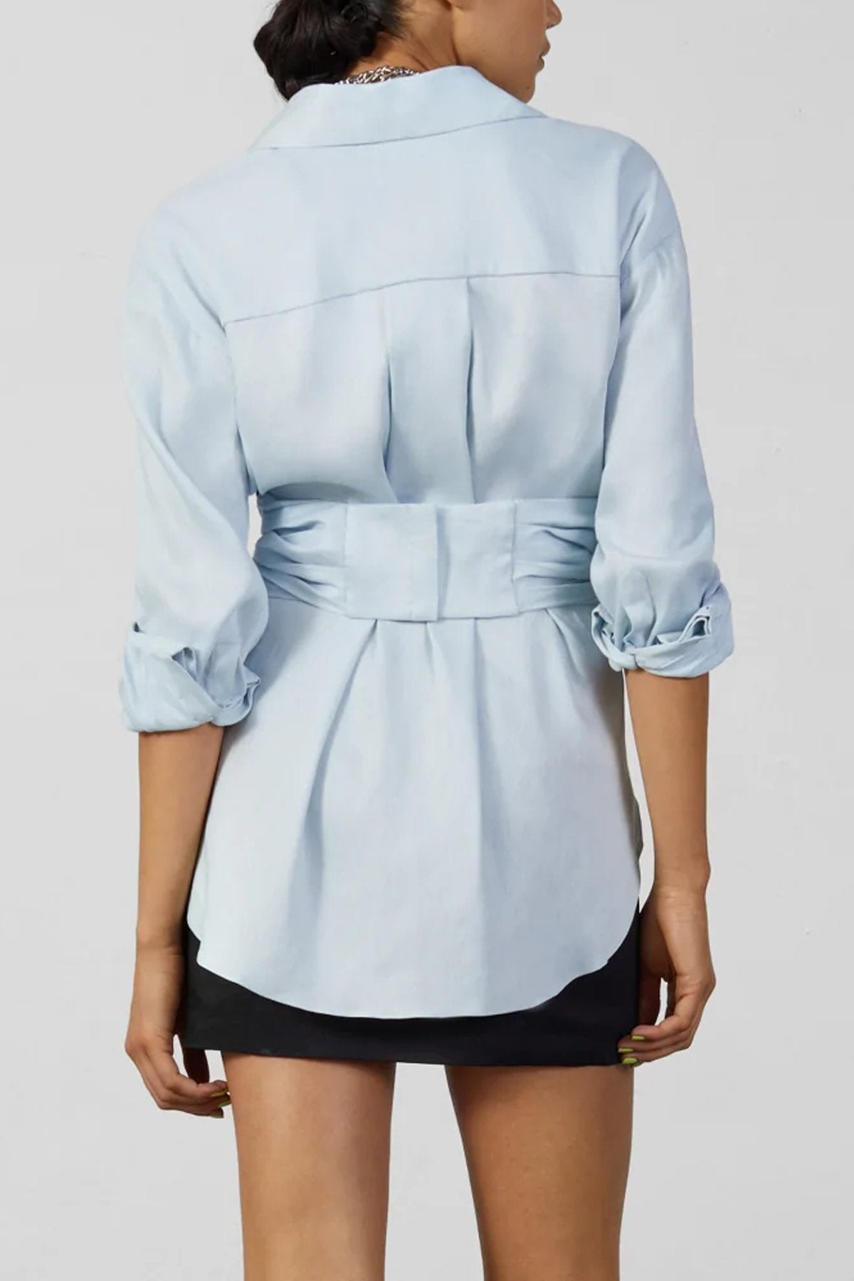 Sabinas Knit Shirt in Steel Grey - shop-olivia.com