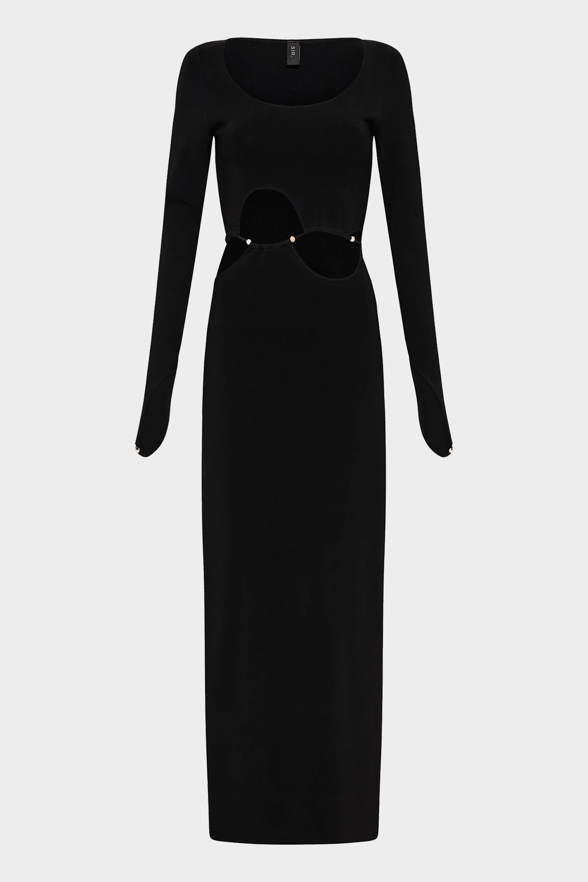Salvador Beaded Long Sleeve Dress in Black - shop-olivia.com