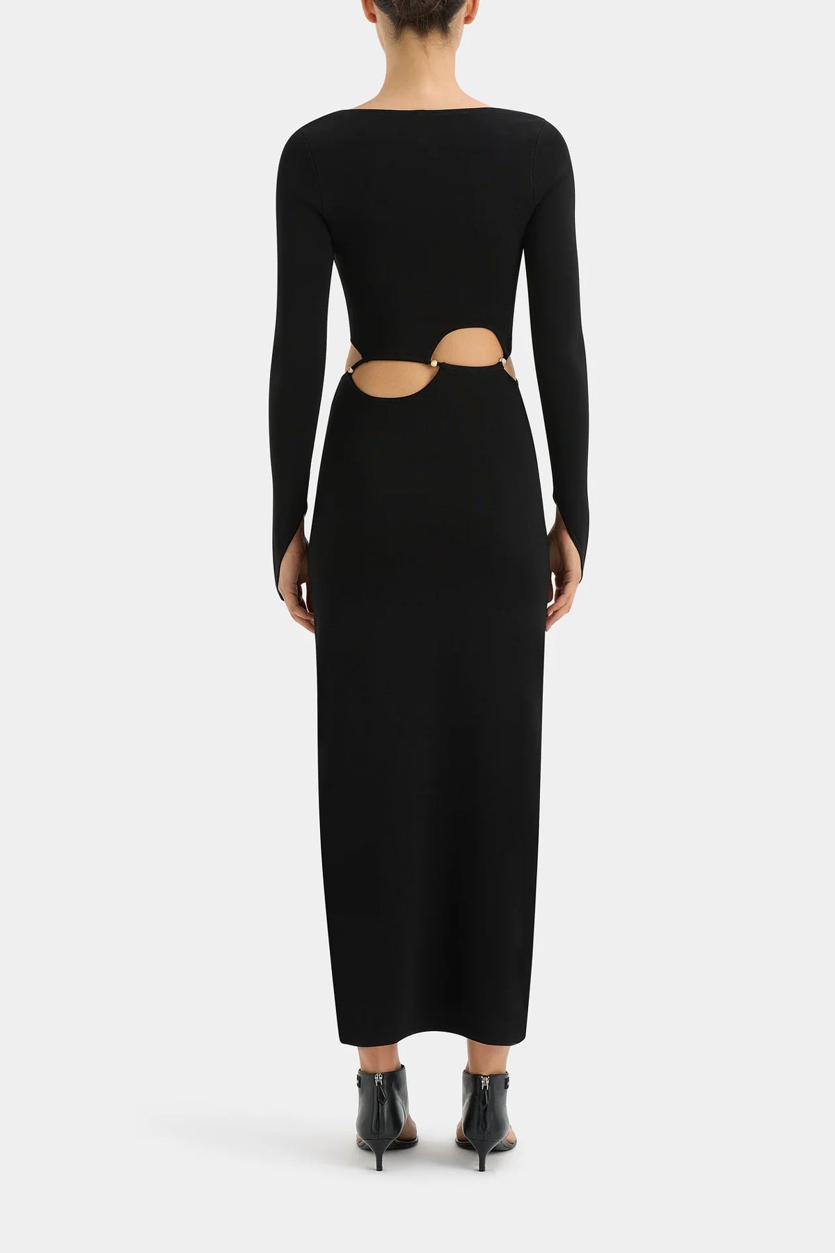 Salvador Beaded Long Sleeve Dress in Black - shop-olivia.com