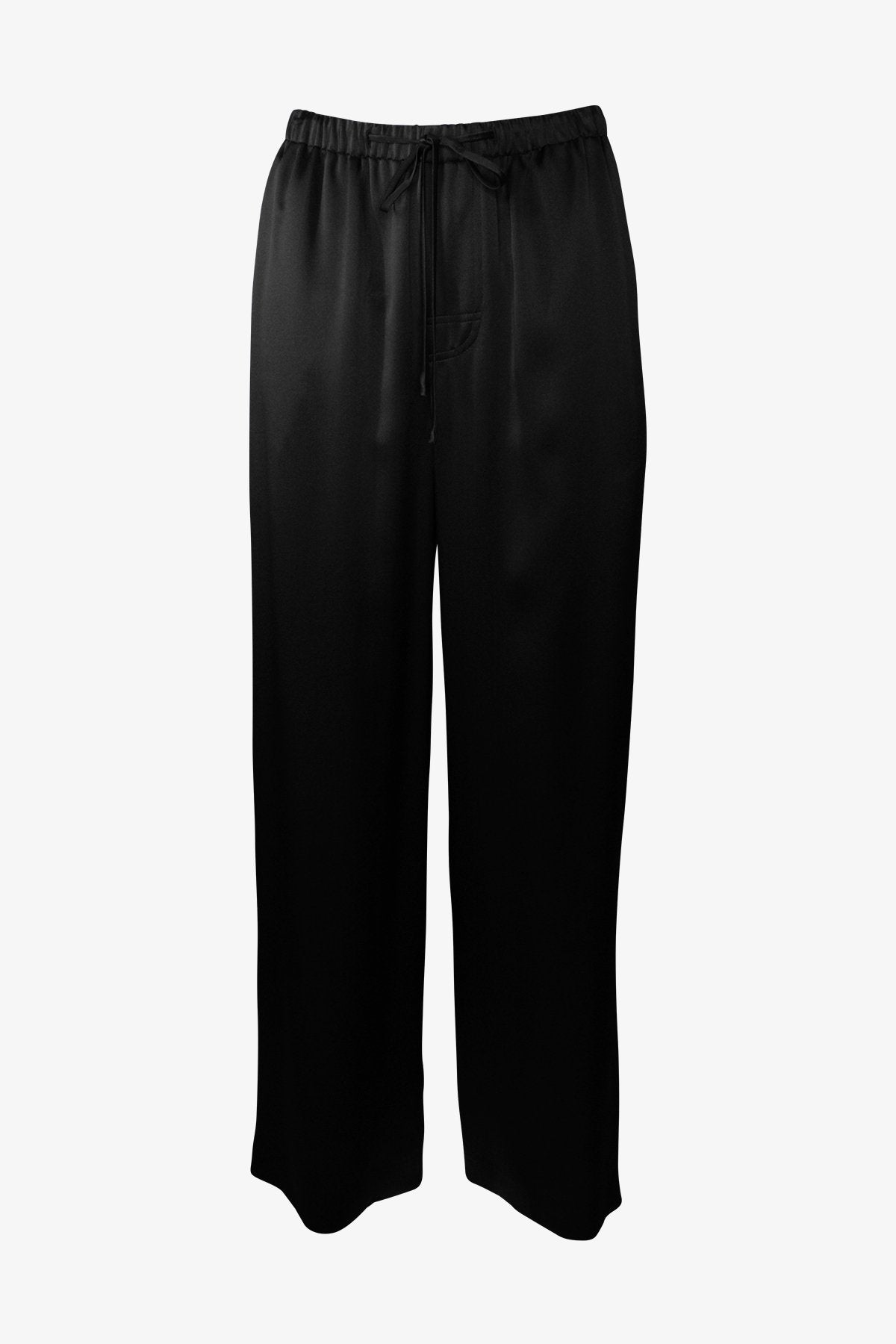 Satin Pajama Pant in Black - shop-olivia.com