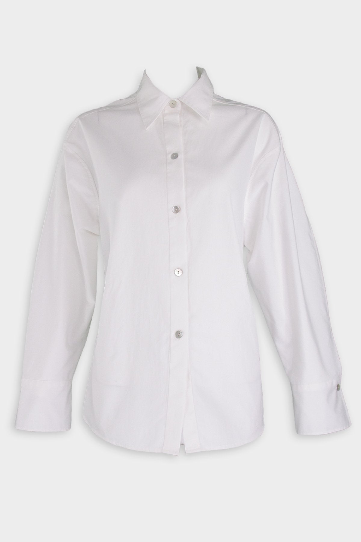 Sculpted Long Sleeve Shirt in Optic White - shop-olivia.com