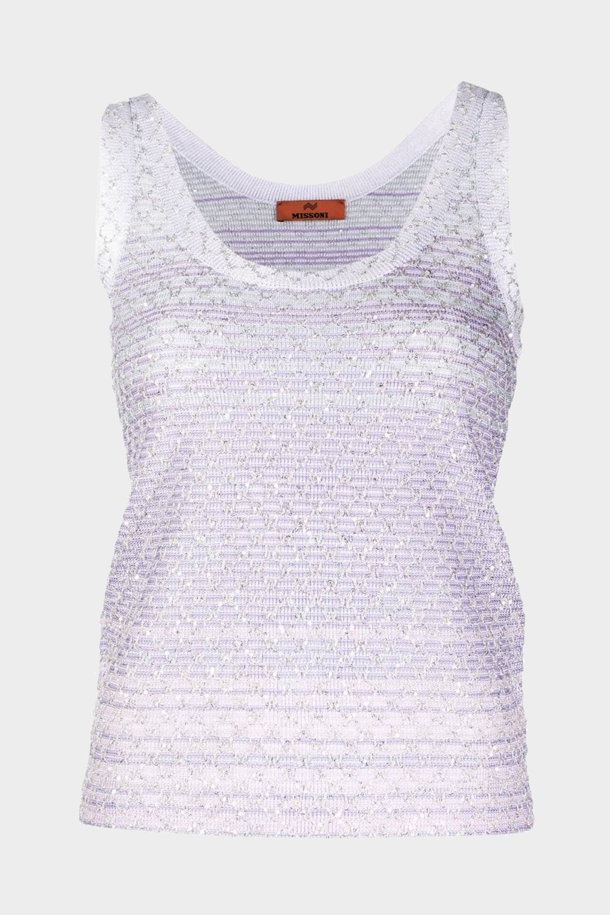 Sequin Embellished Sleeveless Knit Top in Light Shades - shop-olivia.com