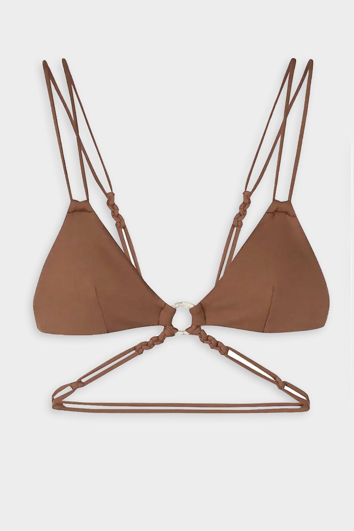 Shaya Macrame Swimwear Cut Out Bikini Top in Coffee - shop-olivia.com