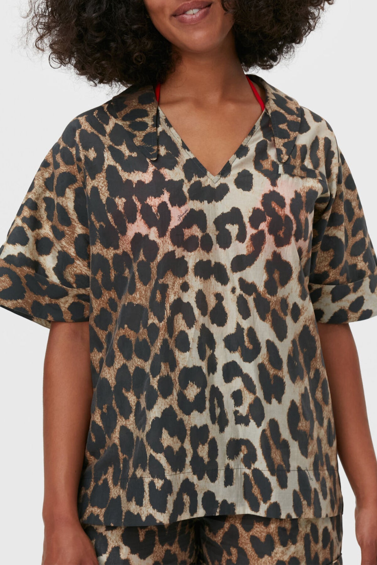 Sheer Voile Shirt in Maxi Leopard - shop-olivia.com