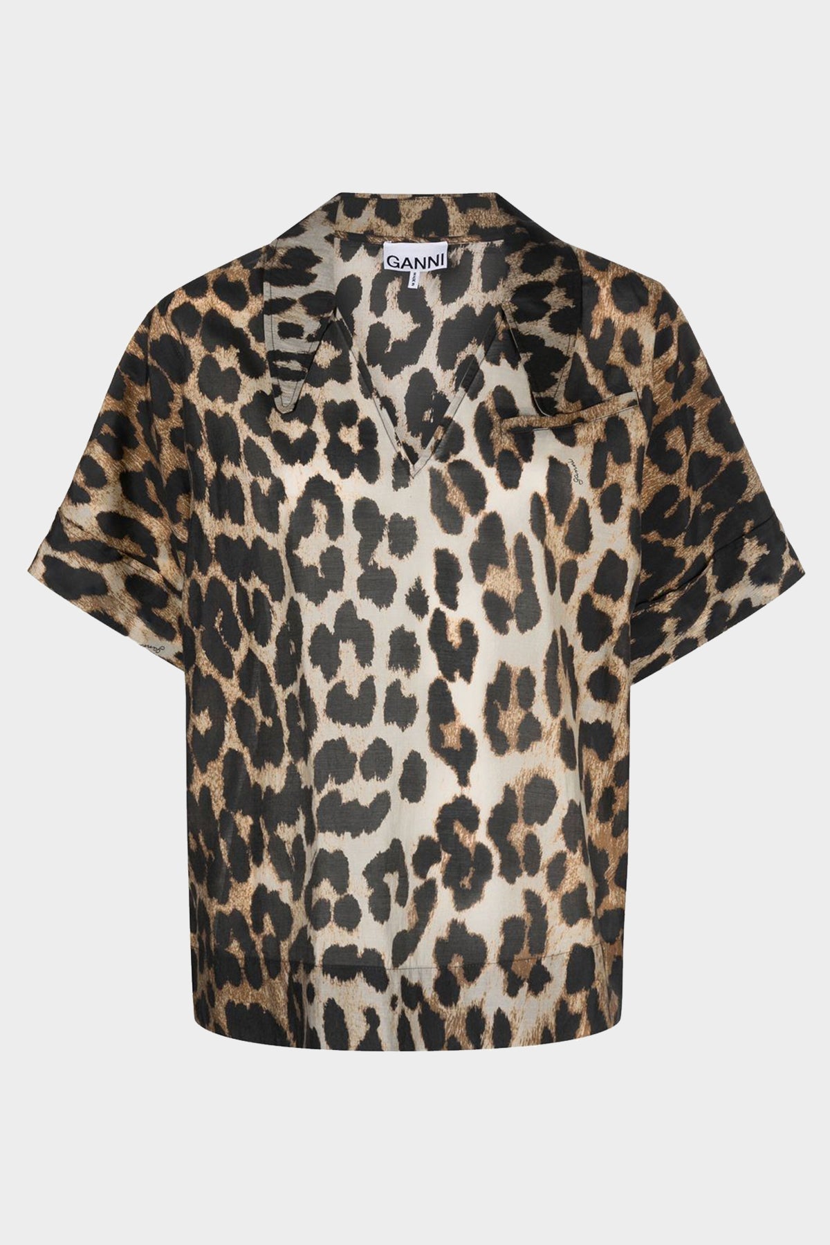 Sheer Voile Shirt in Maxi Leopard - shop-olivia.com