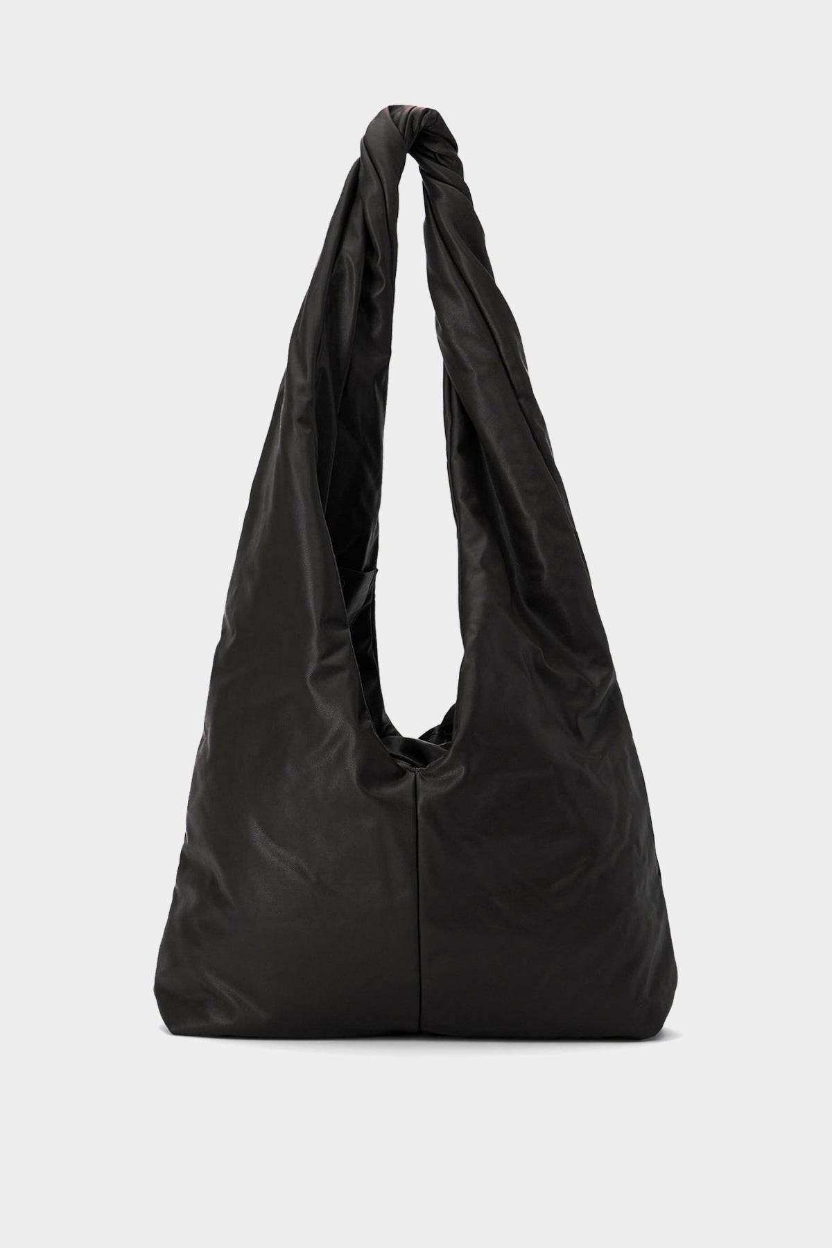 Shiloh Vegan Leather Shoulder Bag in Caviar