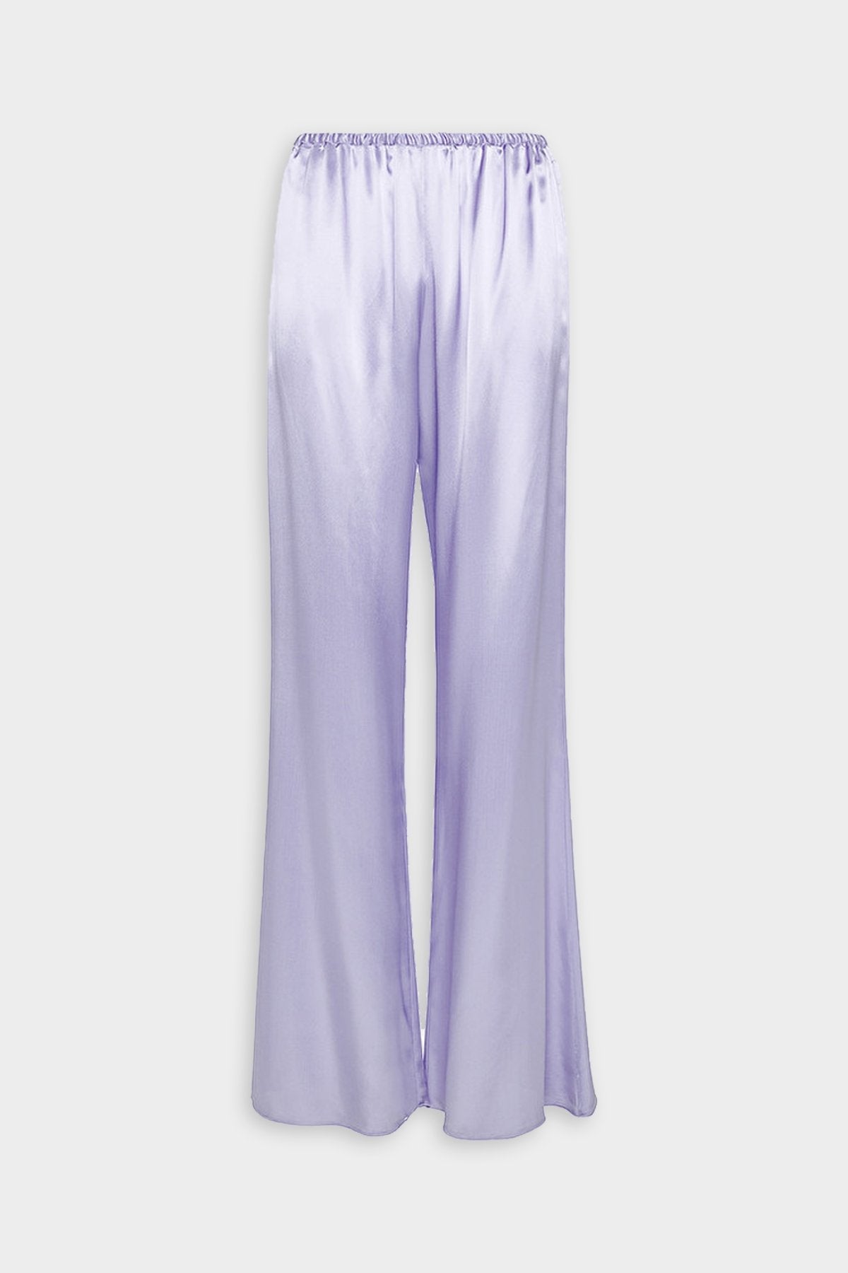 Shining Satin Elasticated Flare Pants in Iris - shop-olivia.com