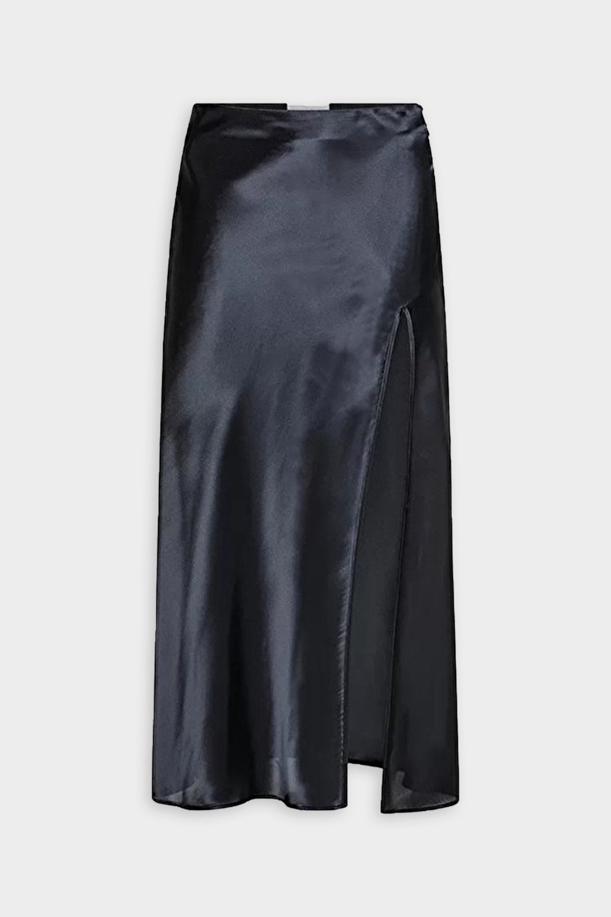 Shining Satin Pencil Skirt in Black - shop-olivia.com