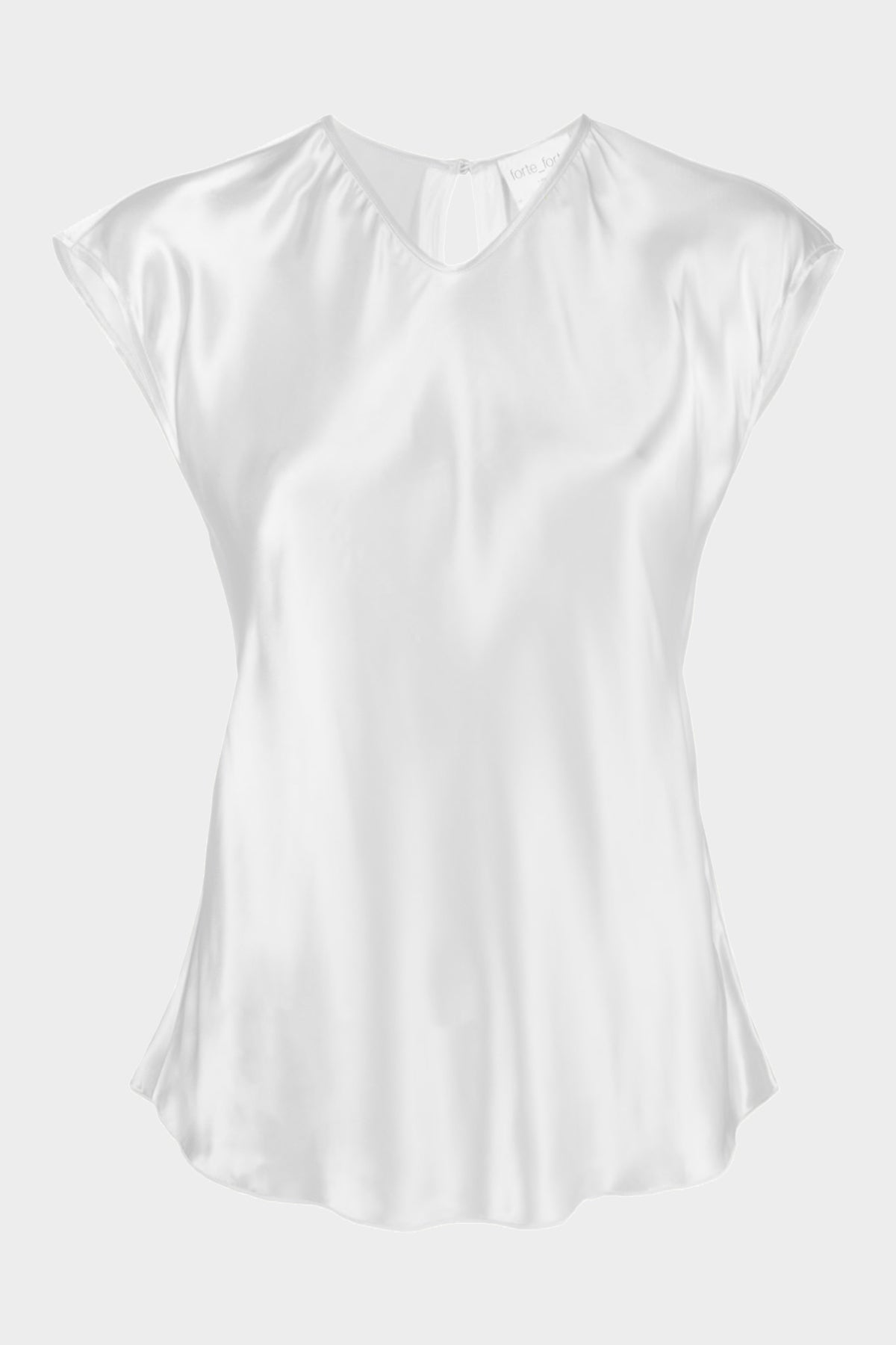 Shining Satin Top in White - shop-olivia.com