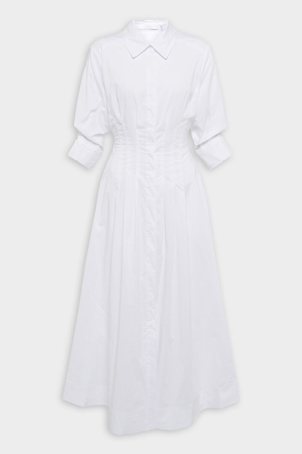 Signature Jazz Cotton Poplin Midi Dress in White - shop-olivia.com