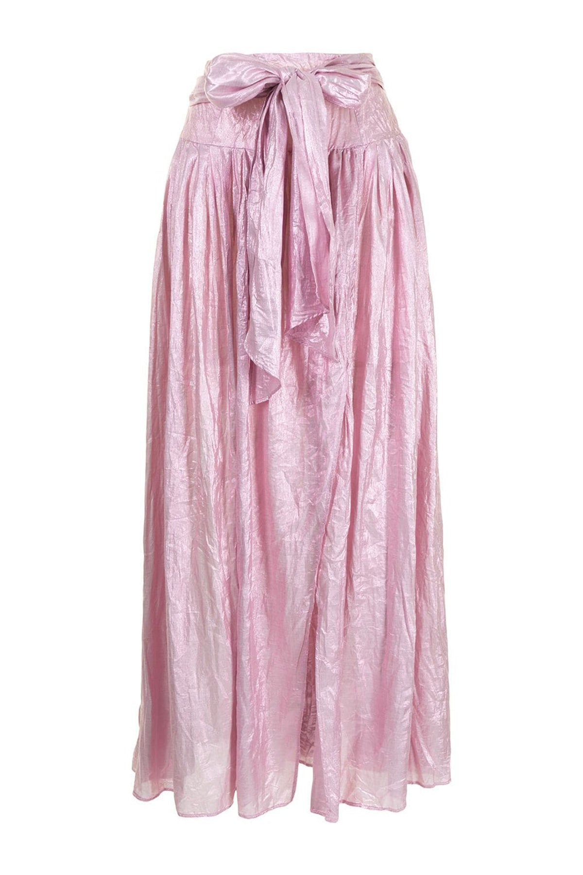 Silk Viscose Lurex Skirt in Rose - shop-olivia.com