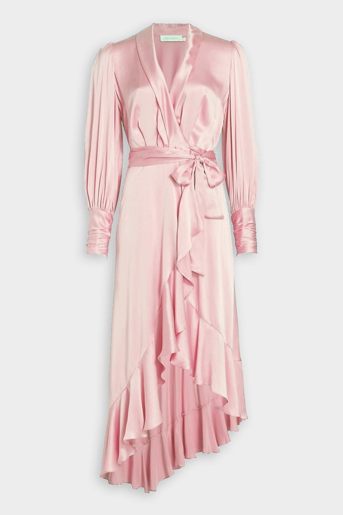 Silk Wrap Midi Dress in Blush - shop-olivia.com