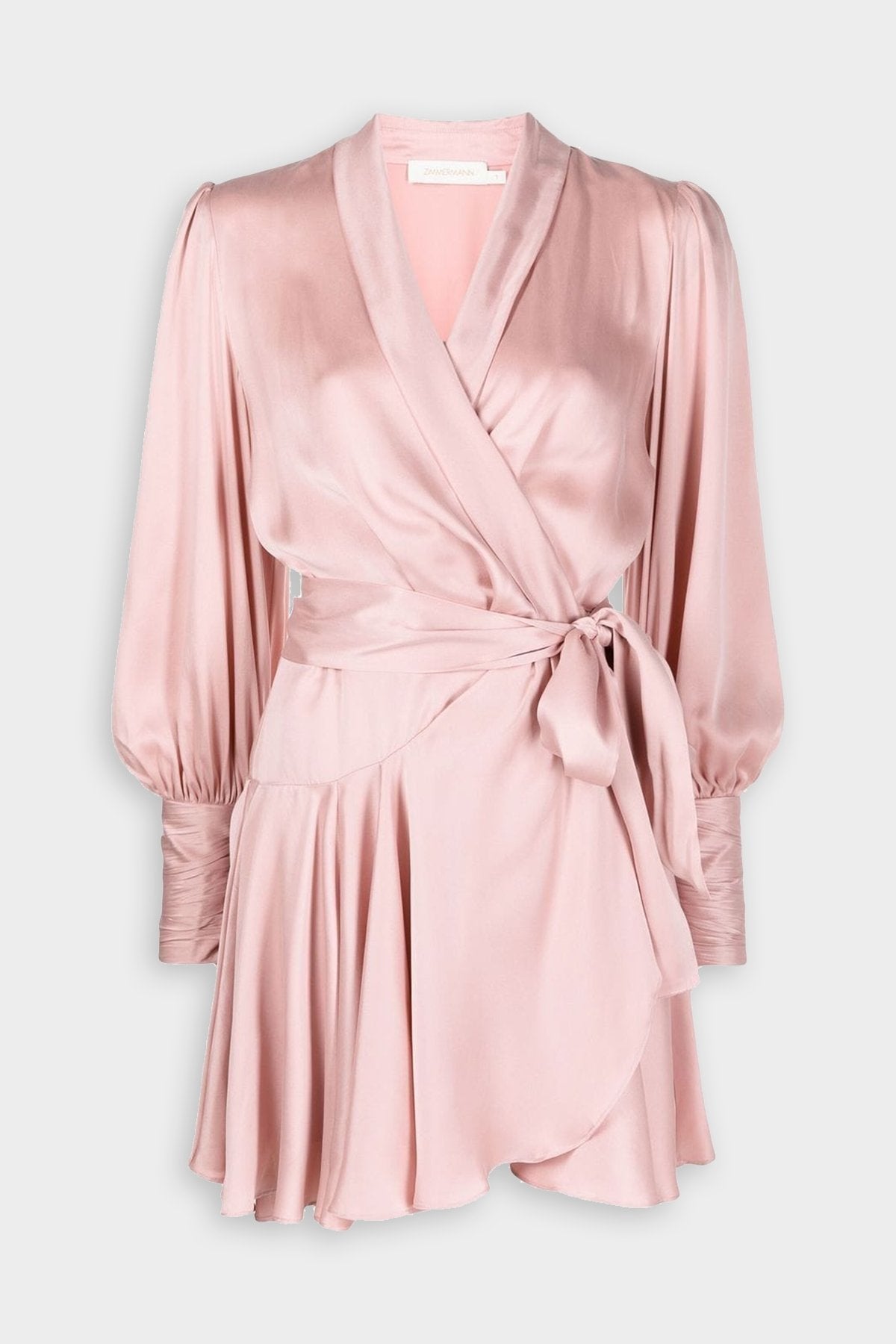 Silk Wrap Mini Dress in Blush - shop-olivia.com