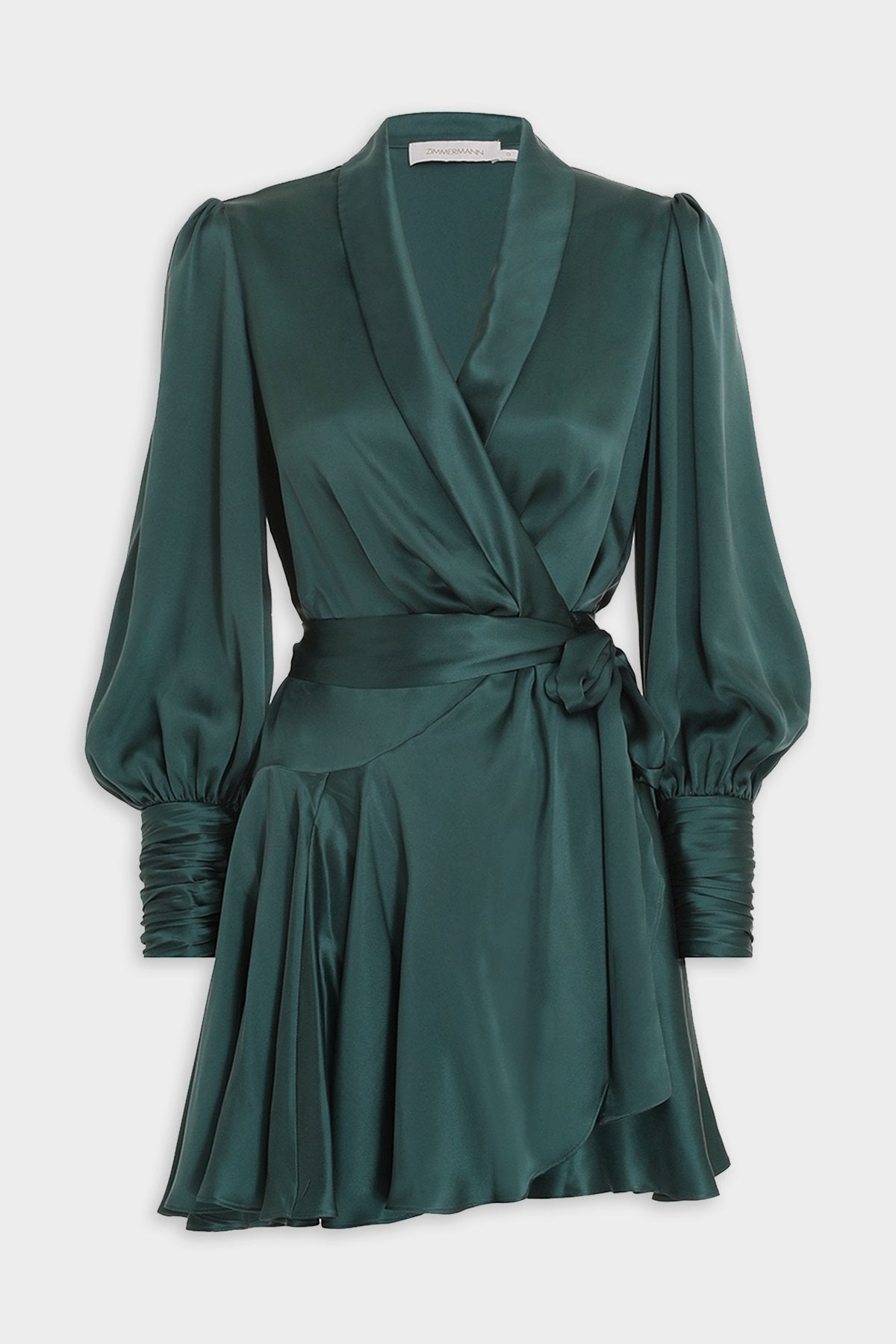 Silk Wrap Mini Dress in Jade - shop-olivia.com